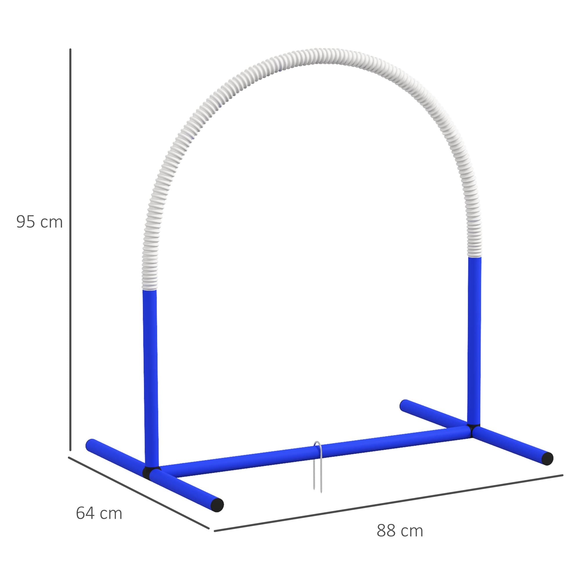 Agility-Set für Hunde, 4 Bögen, mit Tragetasche, Blau+Weiß