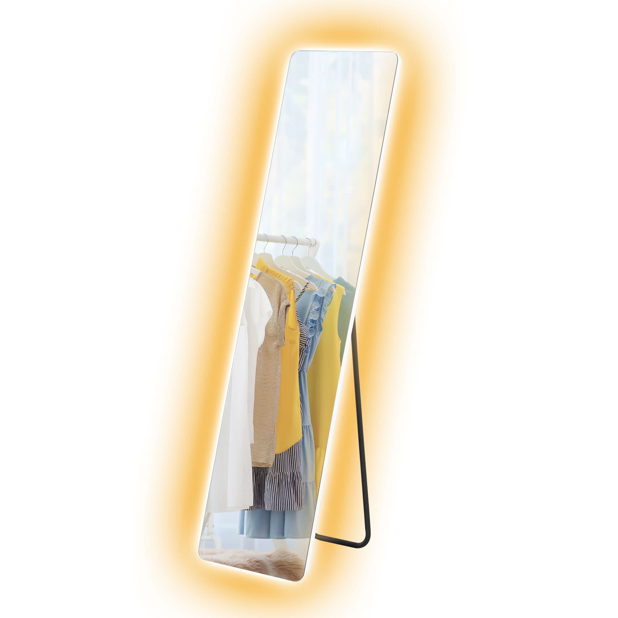 LED Ganzkörperspiegel mit Touch, dimmbar, rahmenlos, 40x150 cm
