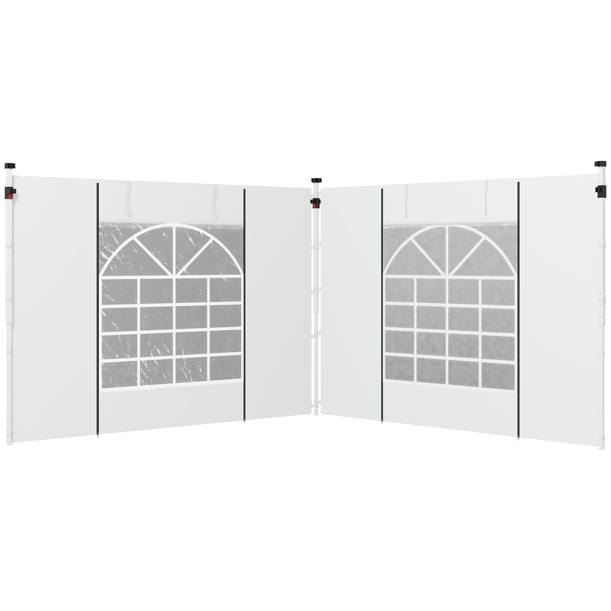 Pavillon-Vorhänge, 2er-Set, für 3x6m oder 3x3m Pavillons, weiß