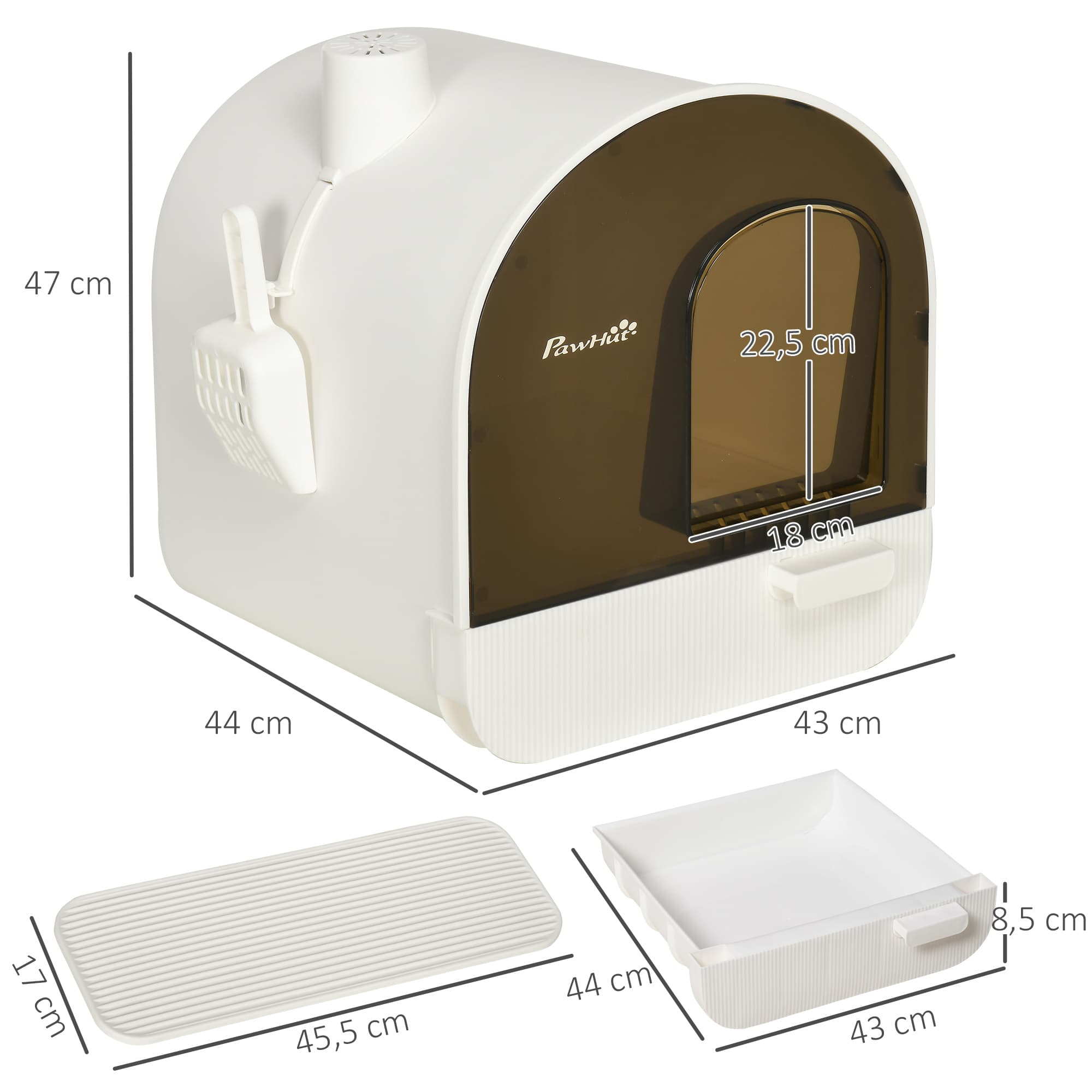 Katzentoilette mit Filter, Ersatzfilter und Bodenmatte