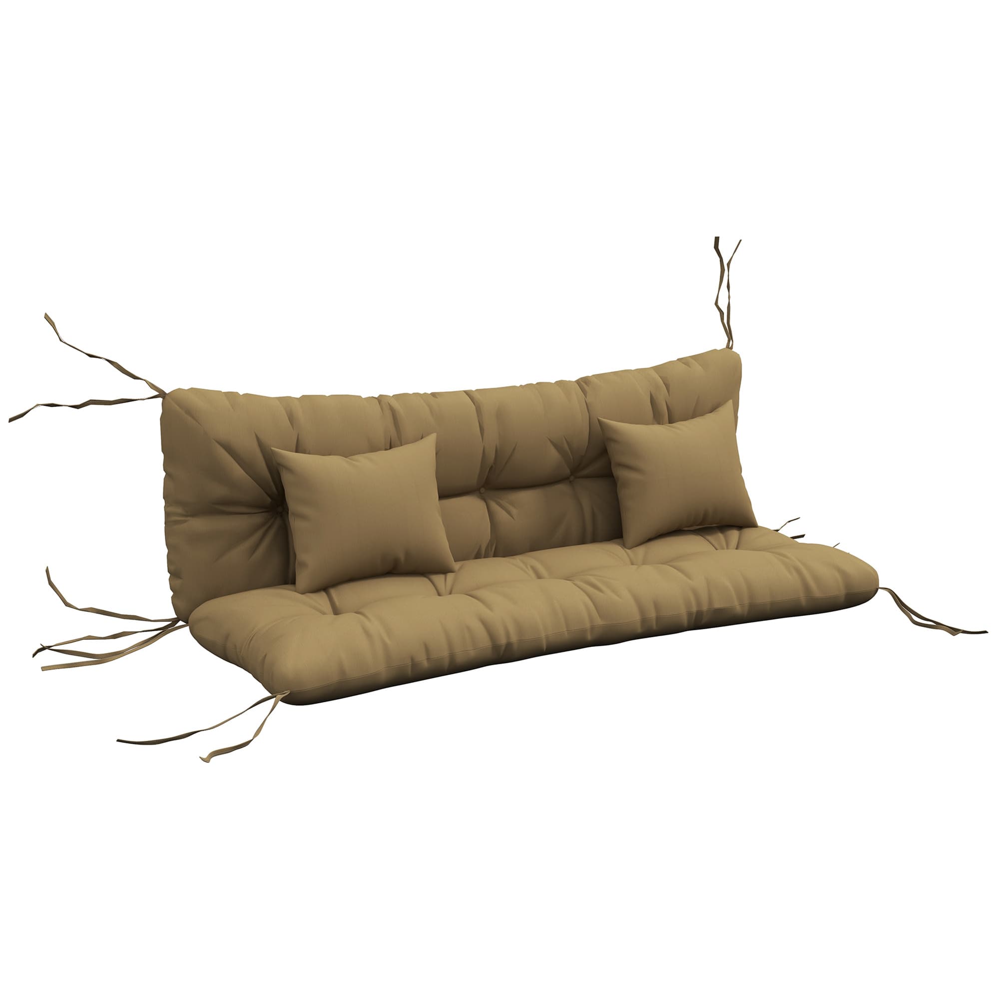 4er-Set Sitzkissen 150x50 cm, wasserabweisend, 10 cm, Bräune