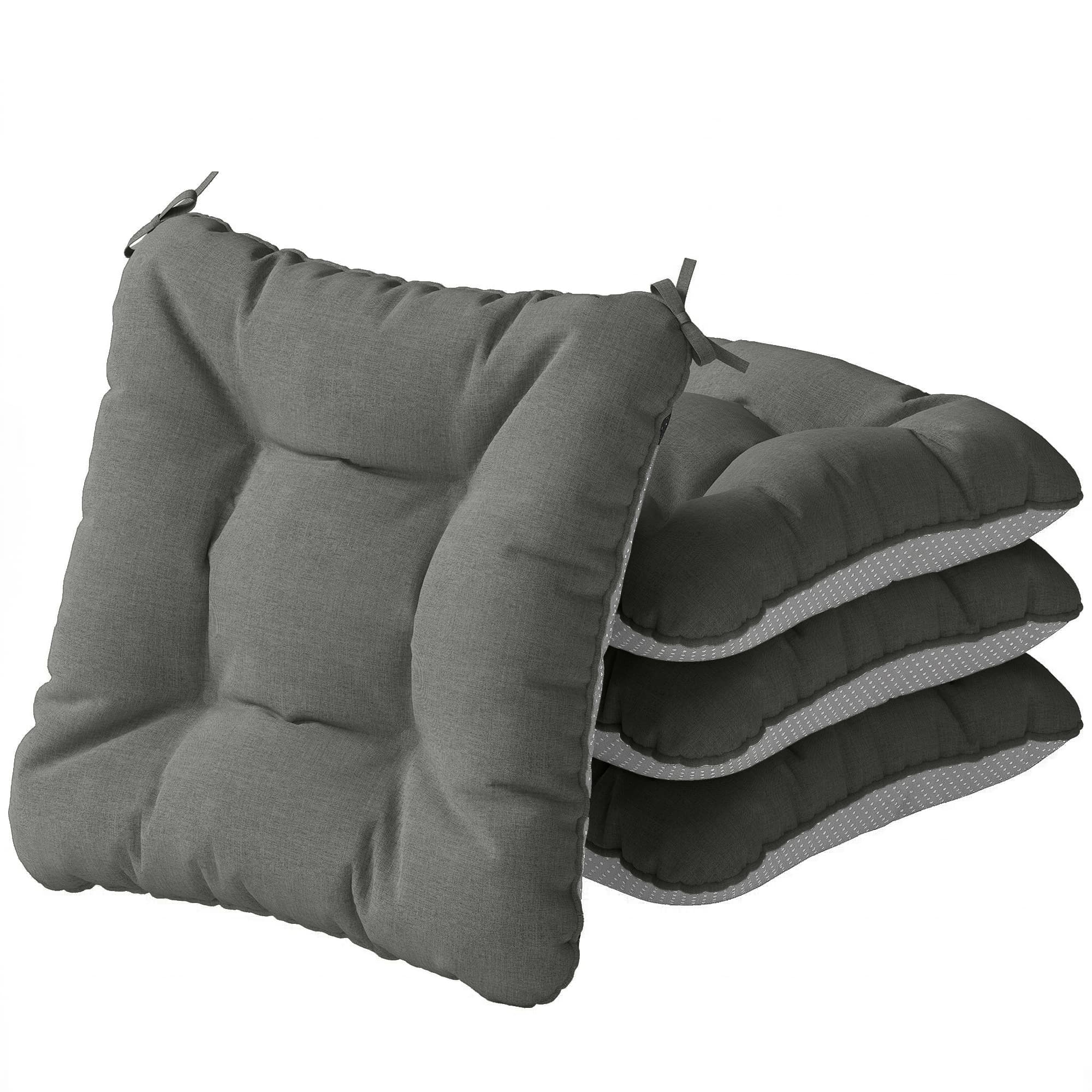 Set di 4 cuscini per seduta 39,5 x 39,5 x 10 cm con lacci