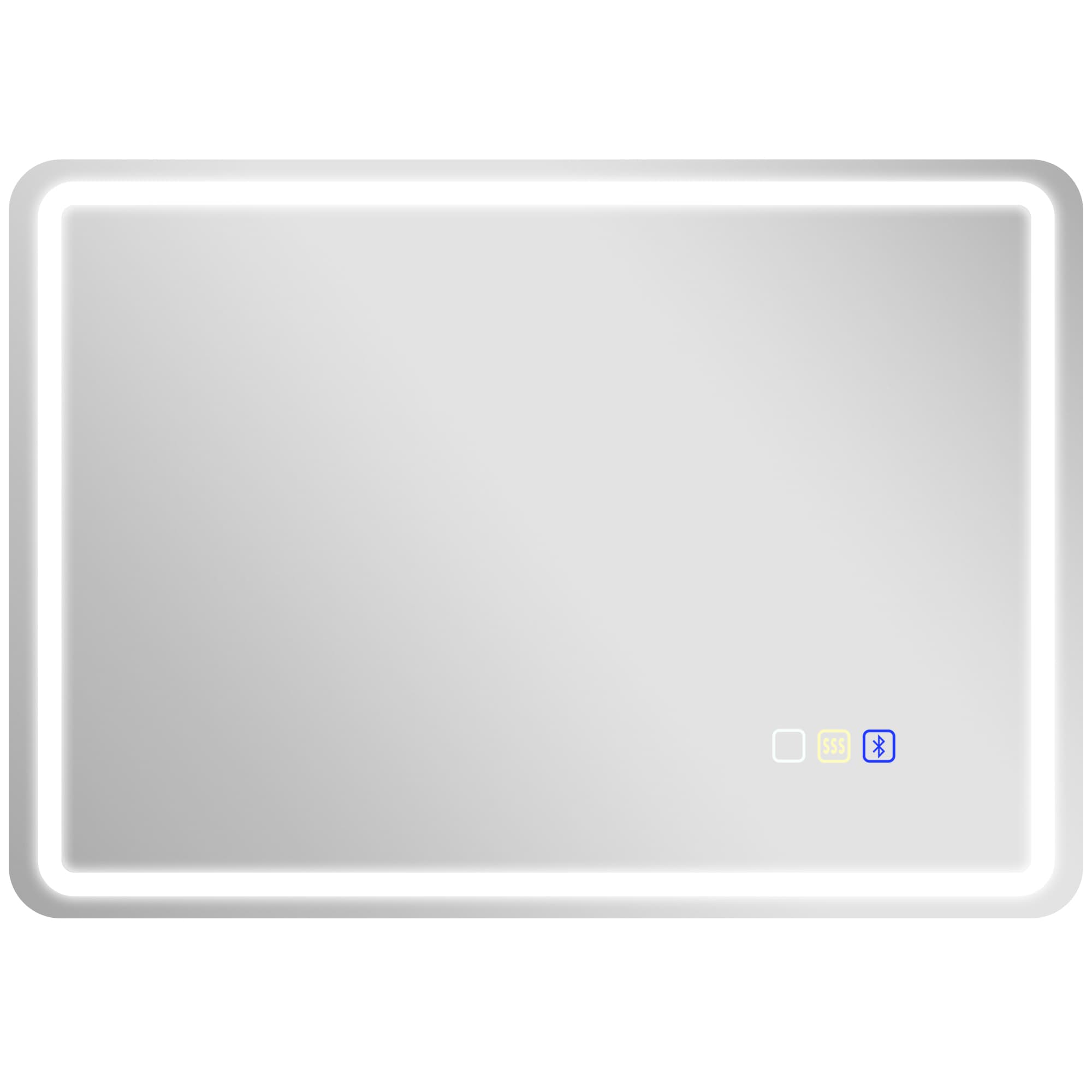 Espejo de baño LED con almohadilla antivaho y Bluetooth, 70 x 50 cm