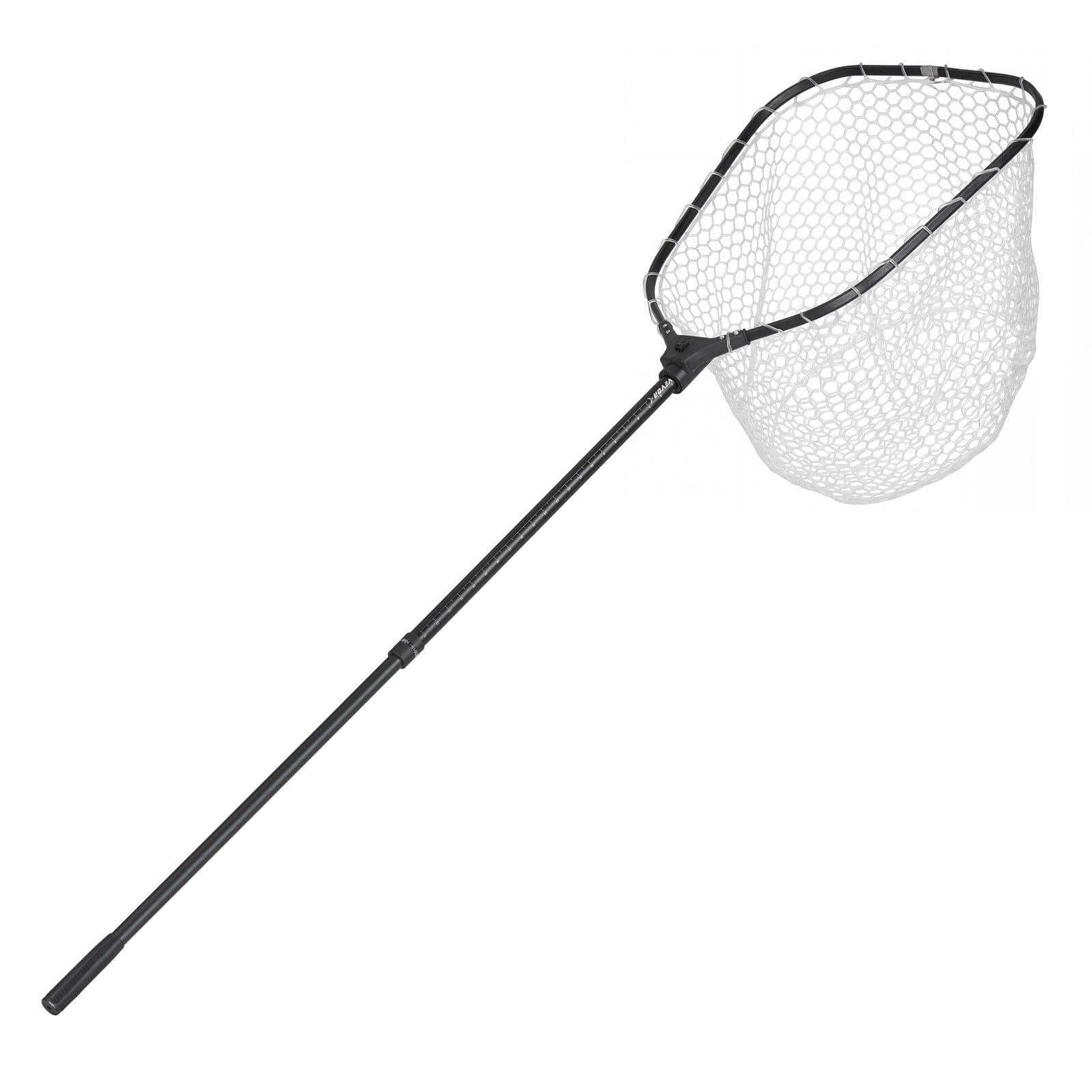 Rete da pesca, reti di lancio pieghevoli con manico telescopico e scala di lunghezza integrata, attrezzatura da pesca in alluminio 6063 leggera e più resistente, silicone morbido M