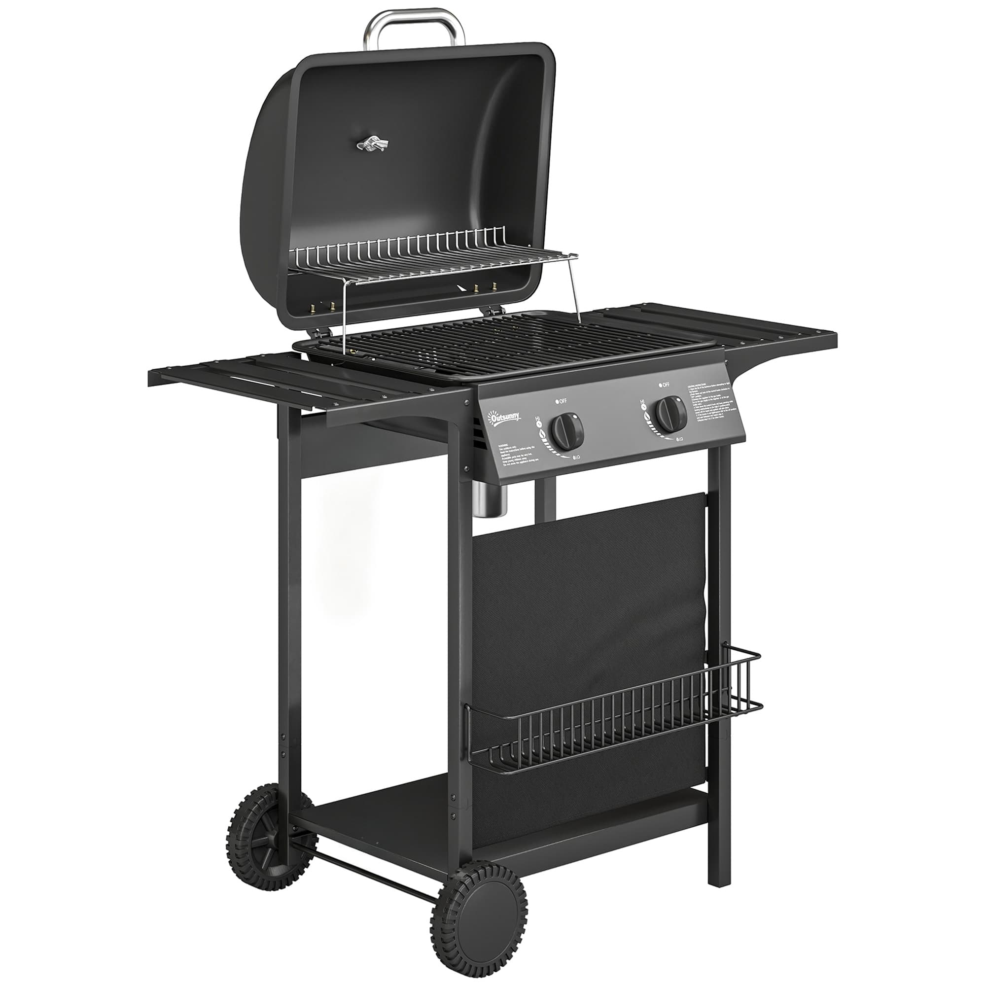 Gasgrill mit 2 Brennern und Seitentisch
