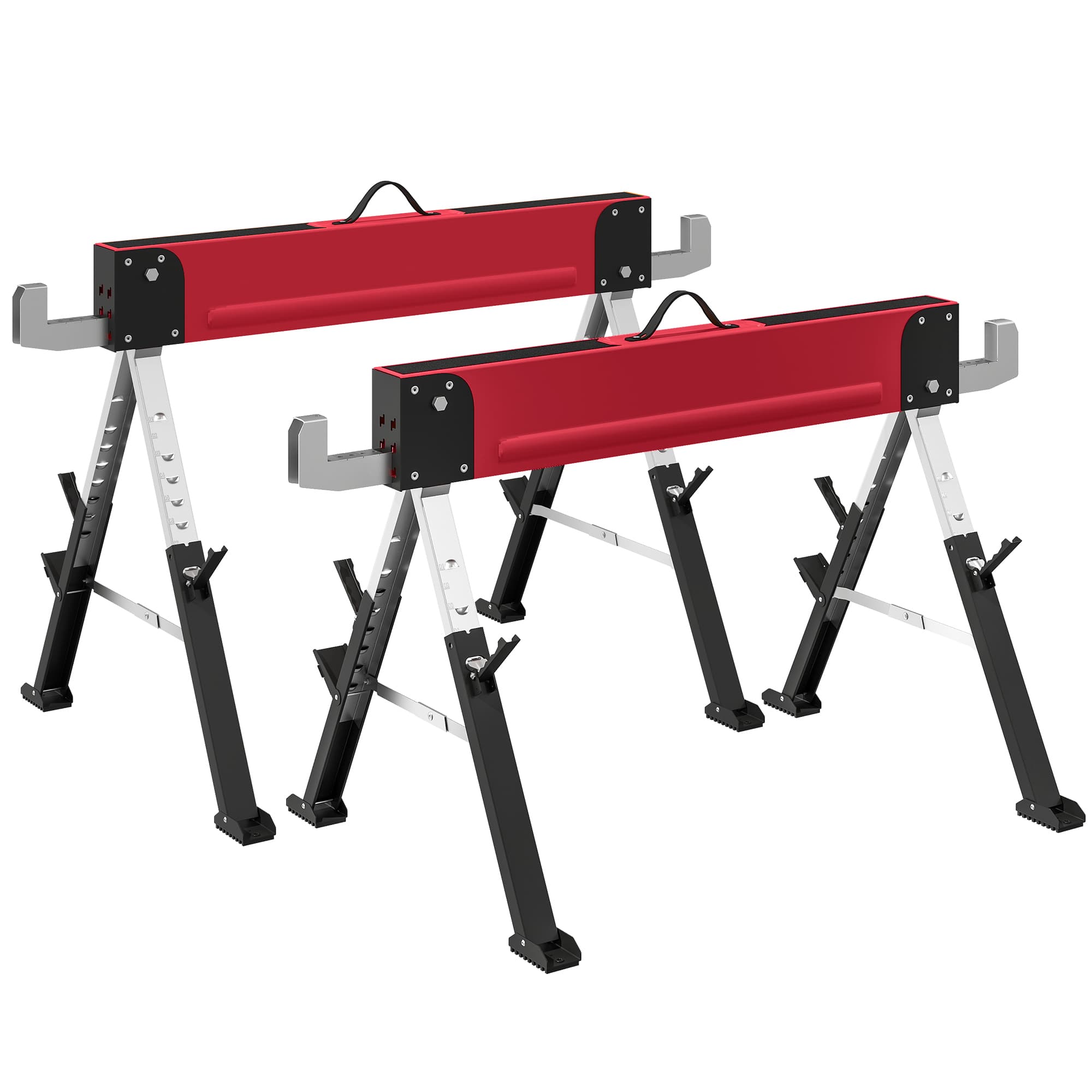 Juego de 2 caballetes hasta 1160 kg plegables altura ajustable en 7 posiciones