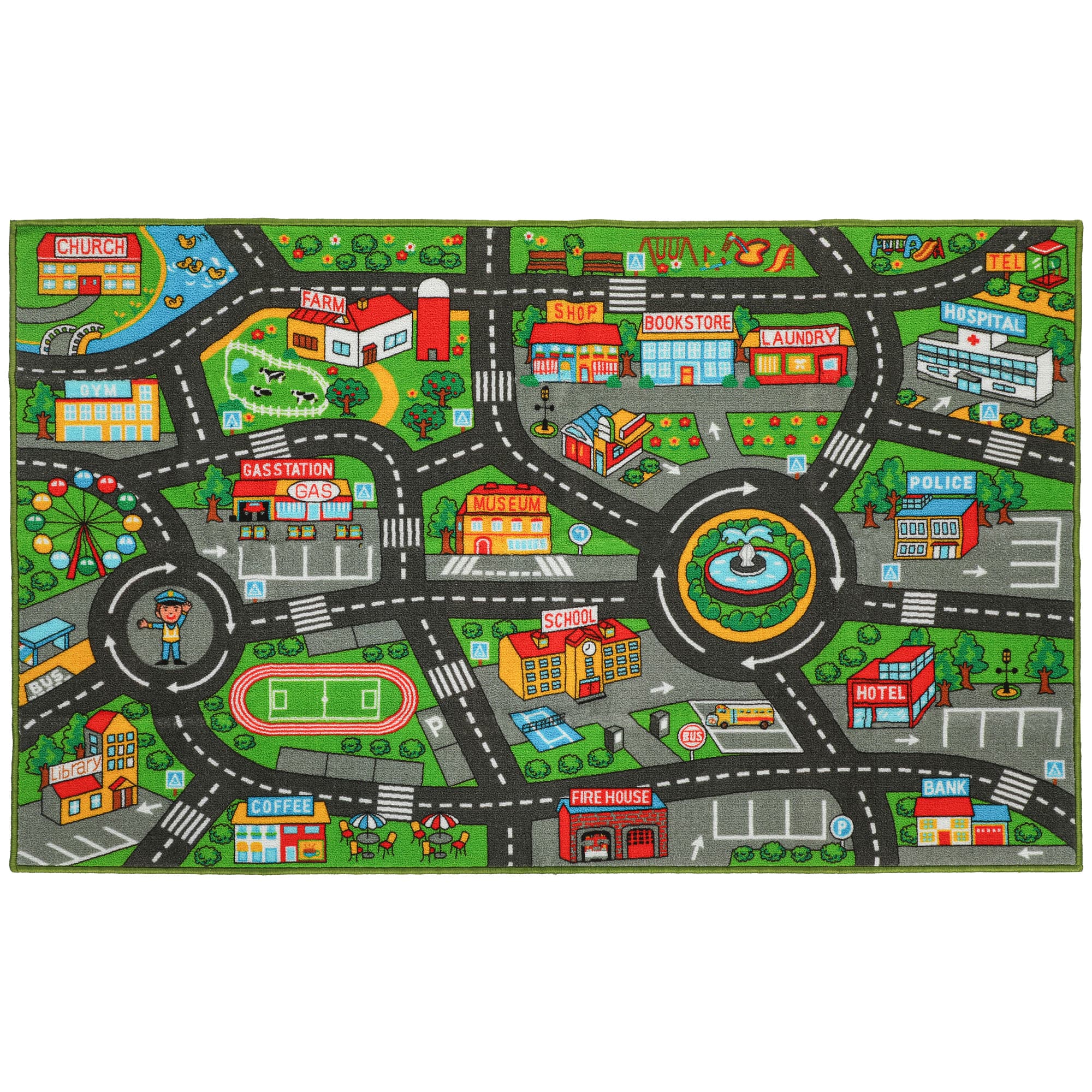 Krabbelmatte mit Stadtmotiv, 160x100x0,5 cm