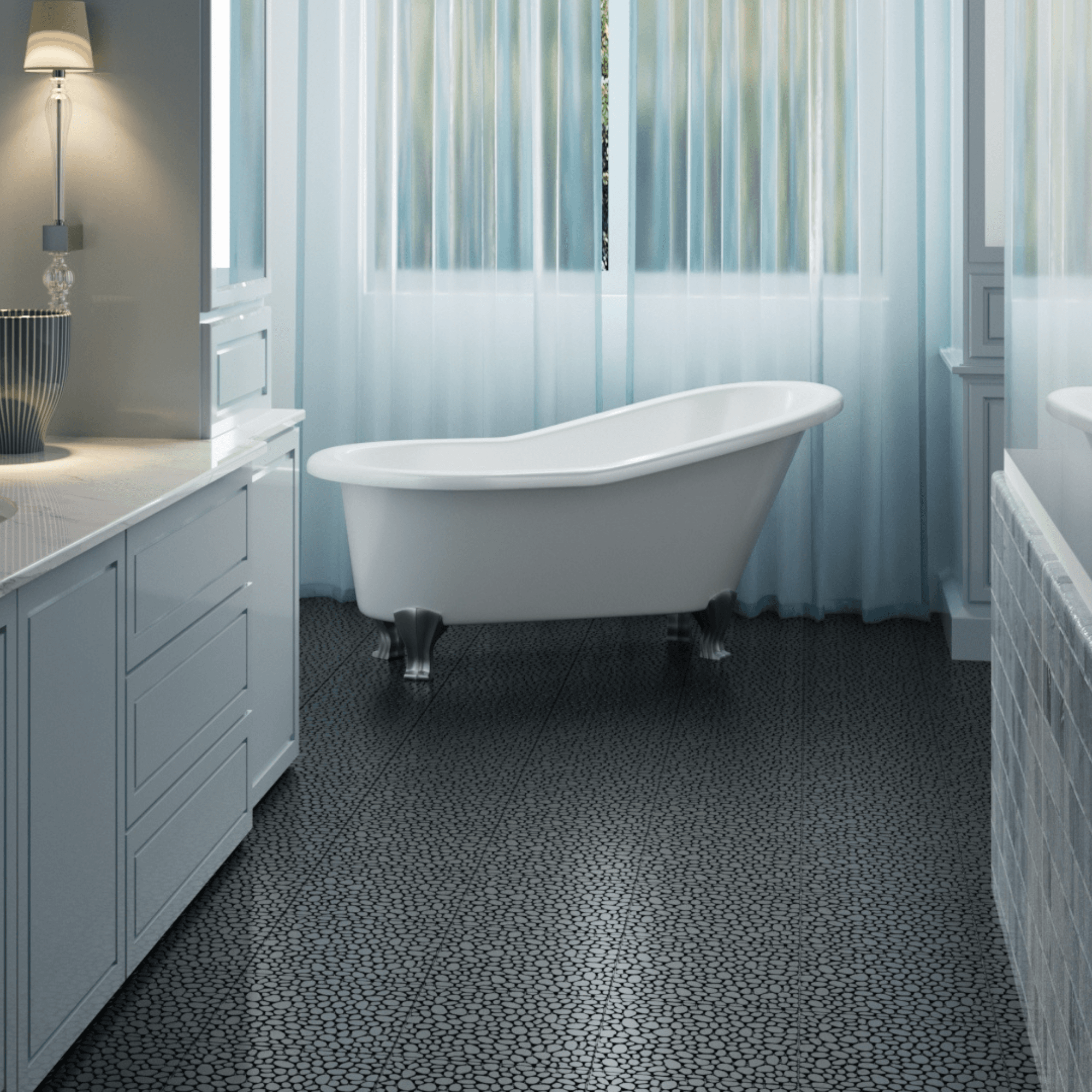 12 x 12 Inch Black Interlocking Deck Tiles