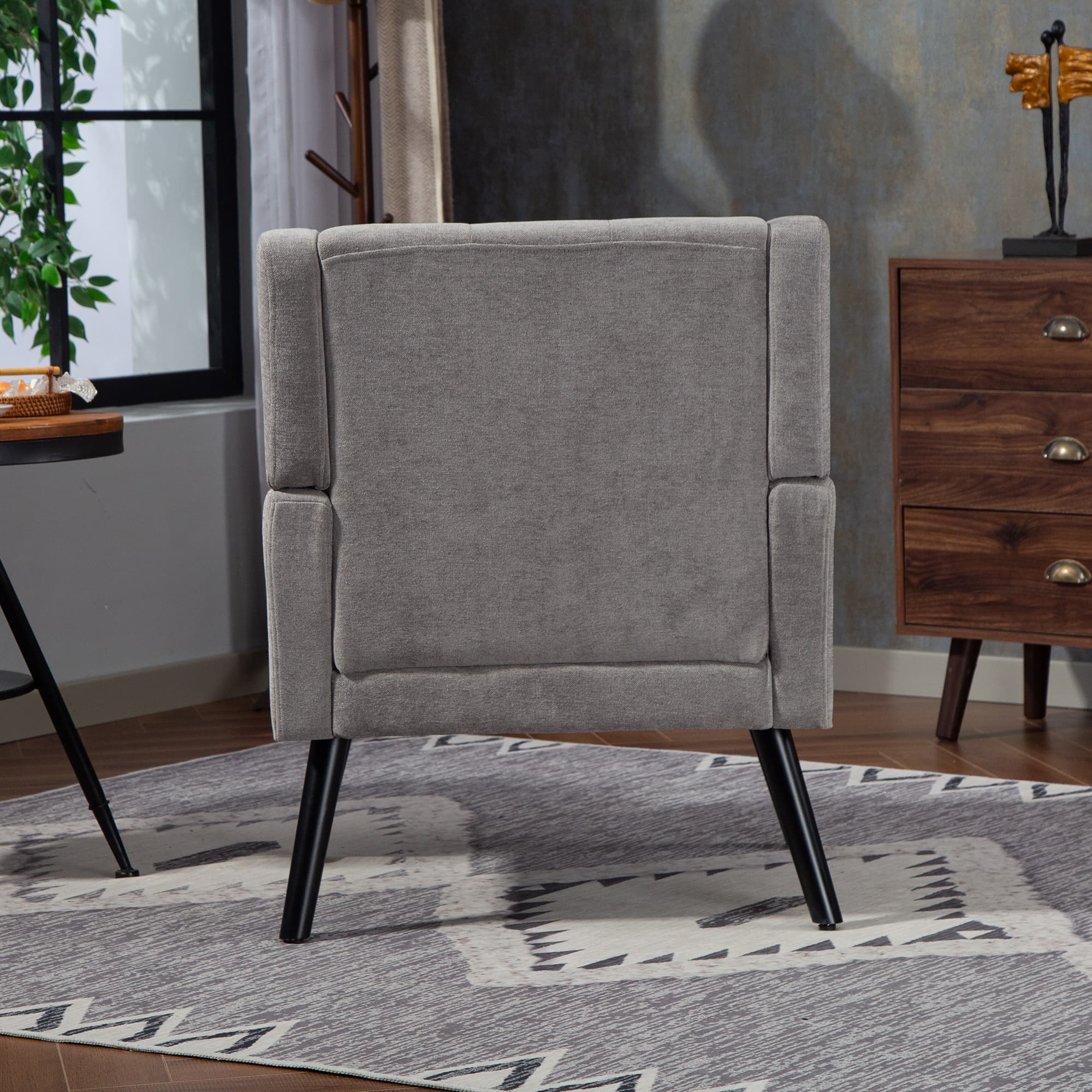 Gepolsterter Sessel Wildleder mit Knopfheftung