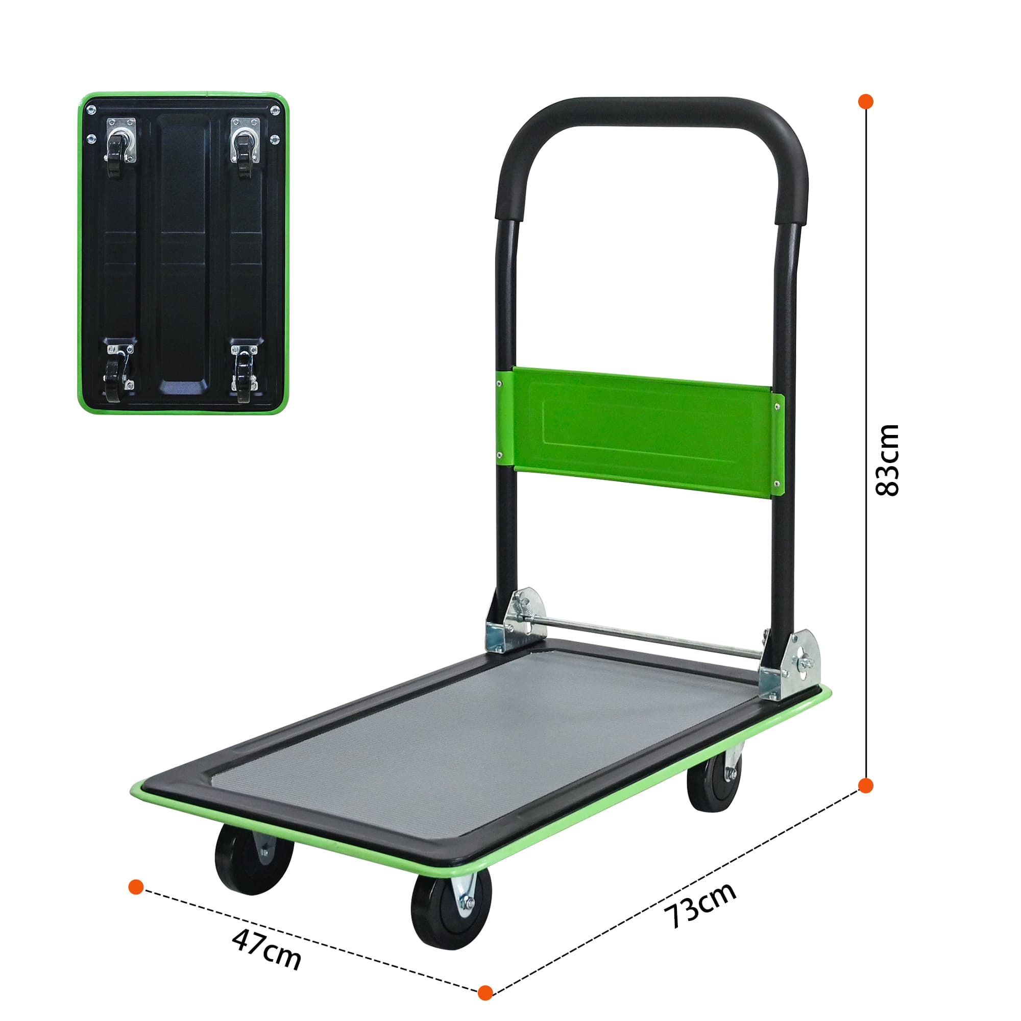 Faltbarer Plattformwagen mit 150 kg Traglast, Grün
