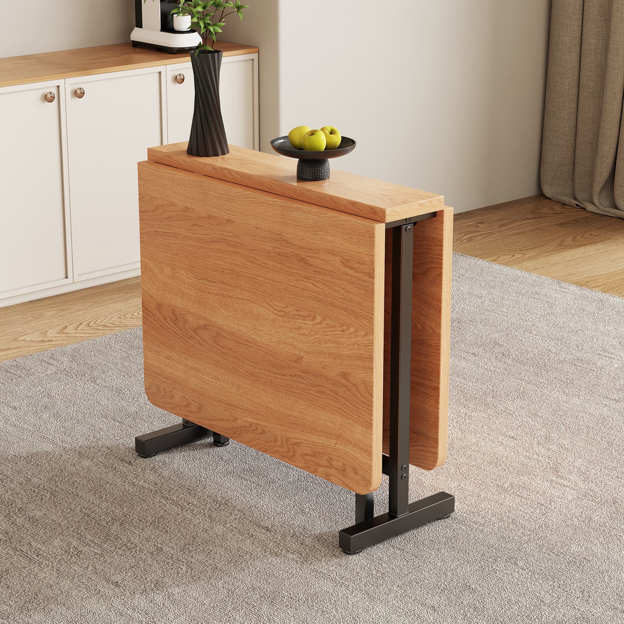 Moderner minimalistischer Esstisch Naturfarbe ausziehbar