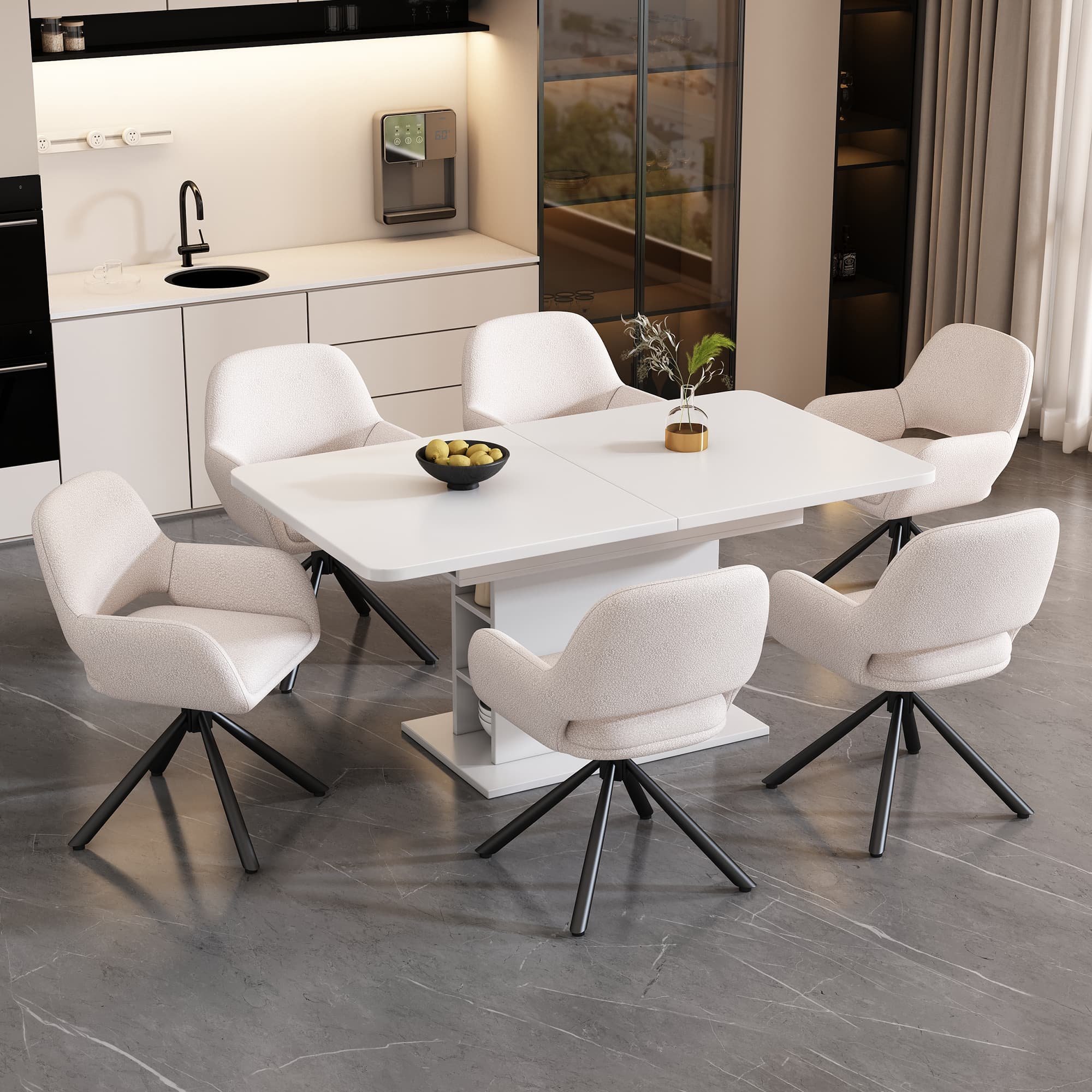 Esszimmer-Set ausziehbarer Tisch und 6 Stühle