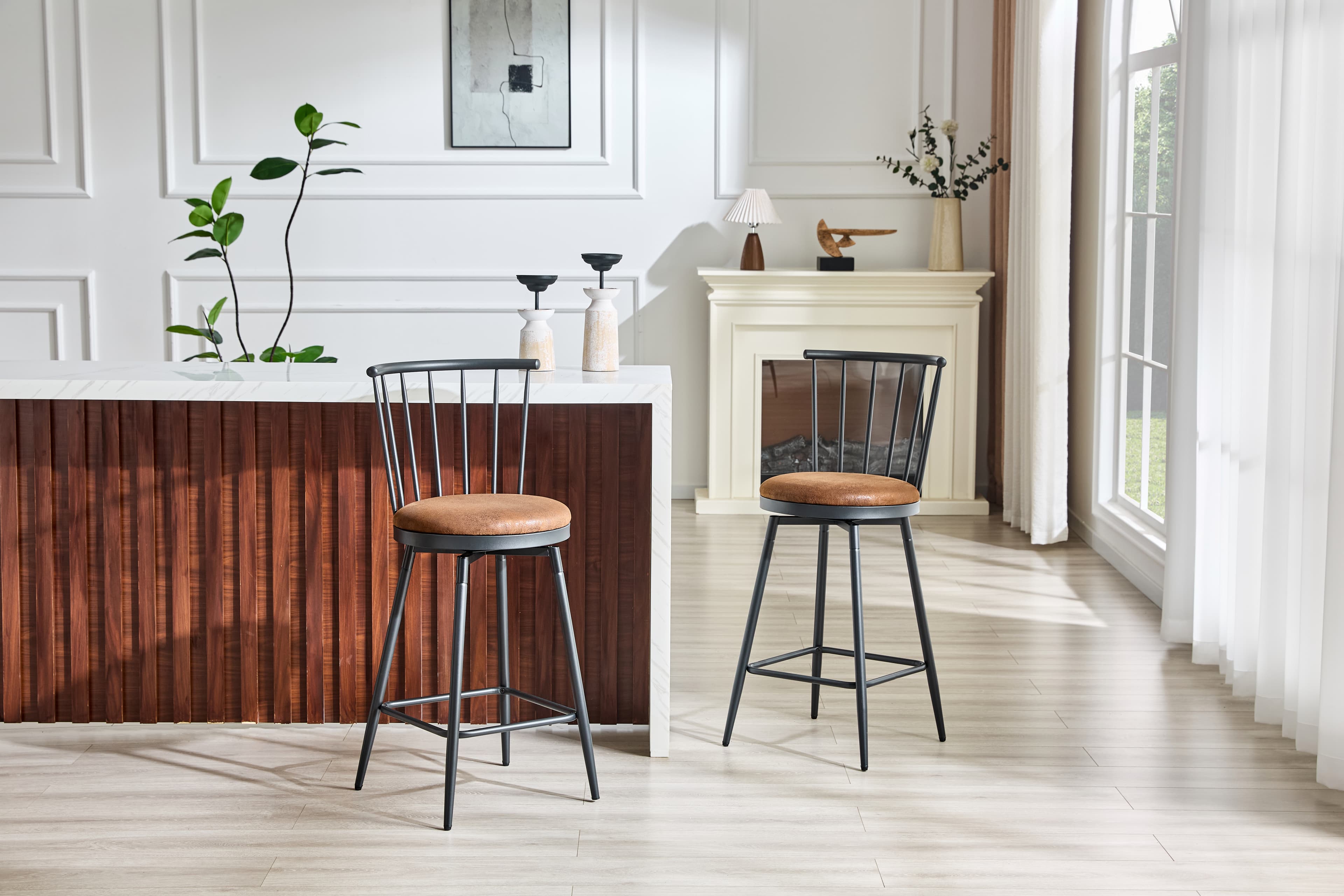Metall-Barhocker im Windsor-Stil mit Polster