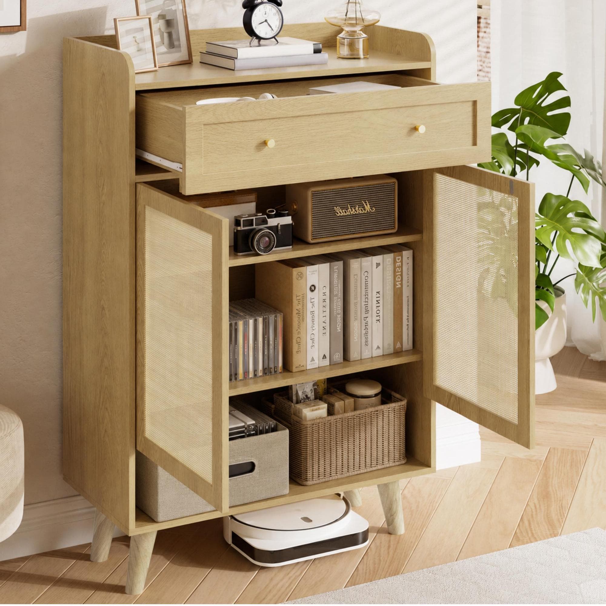 Rattan Schuhschrank mit zwei Türen
