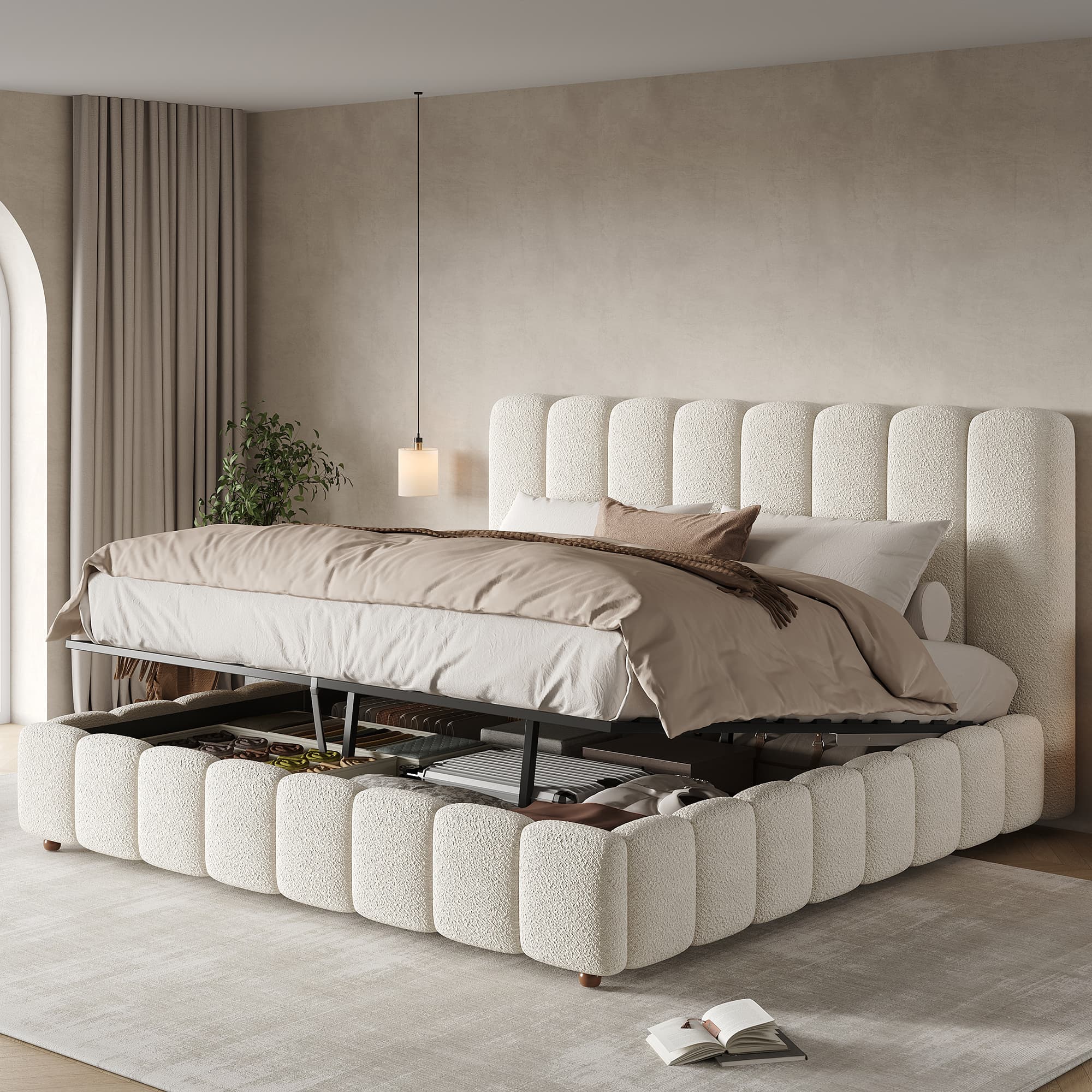 Gepolstertes Doppelbett 180x200 cm mit Bettkasten
