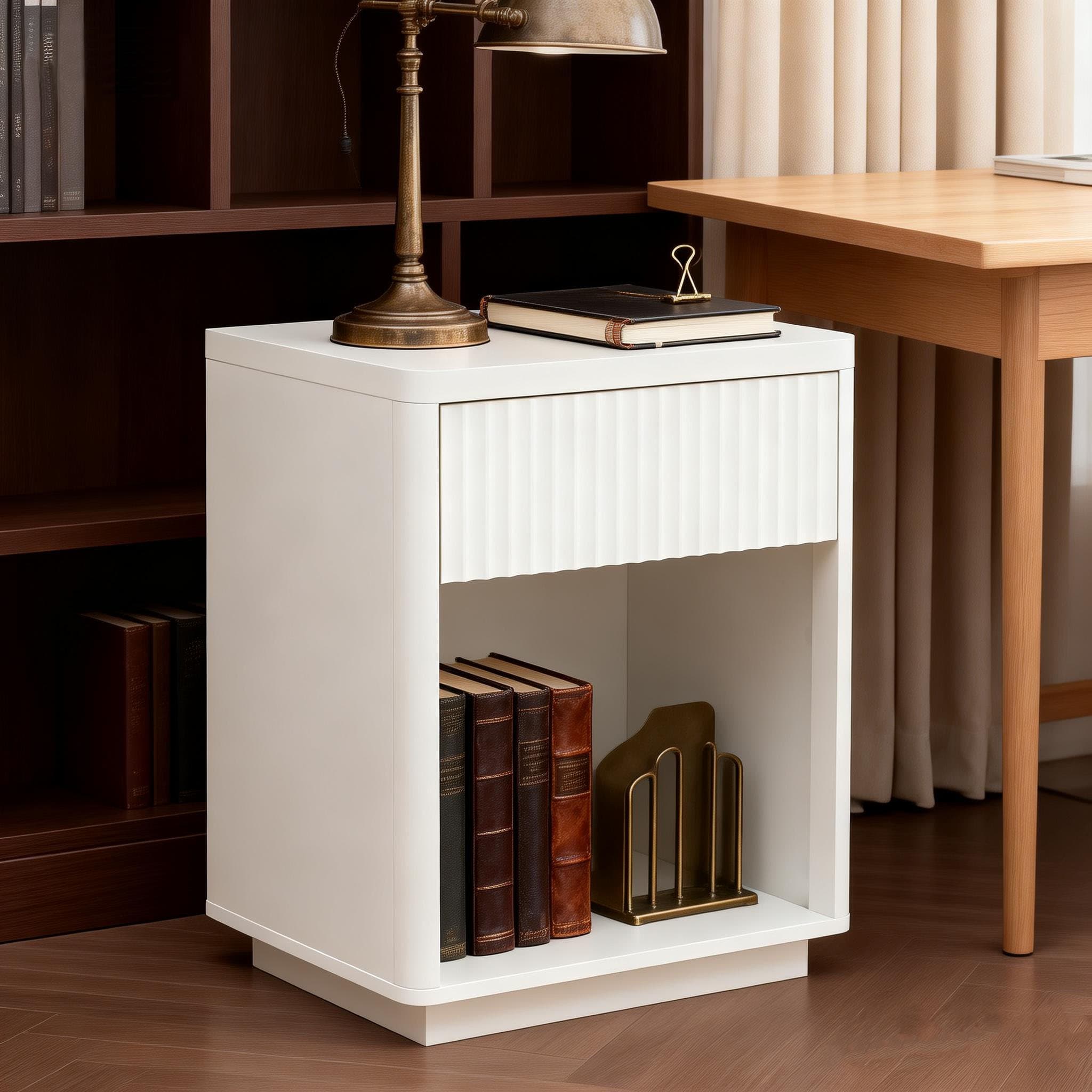 Nachttisch Schublade, offenes Fach, Ripple-Design