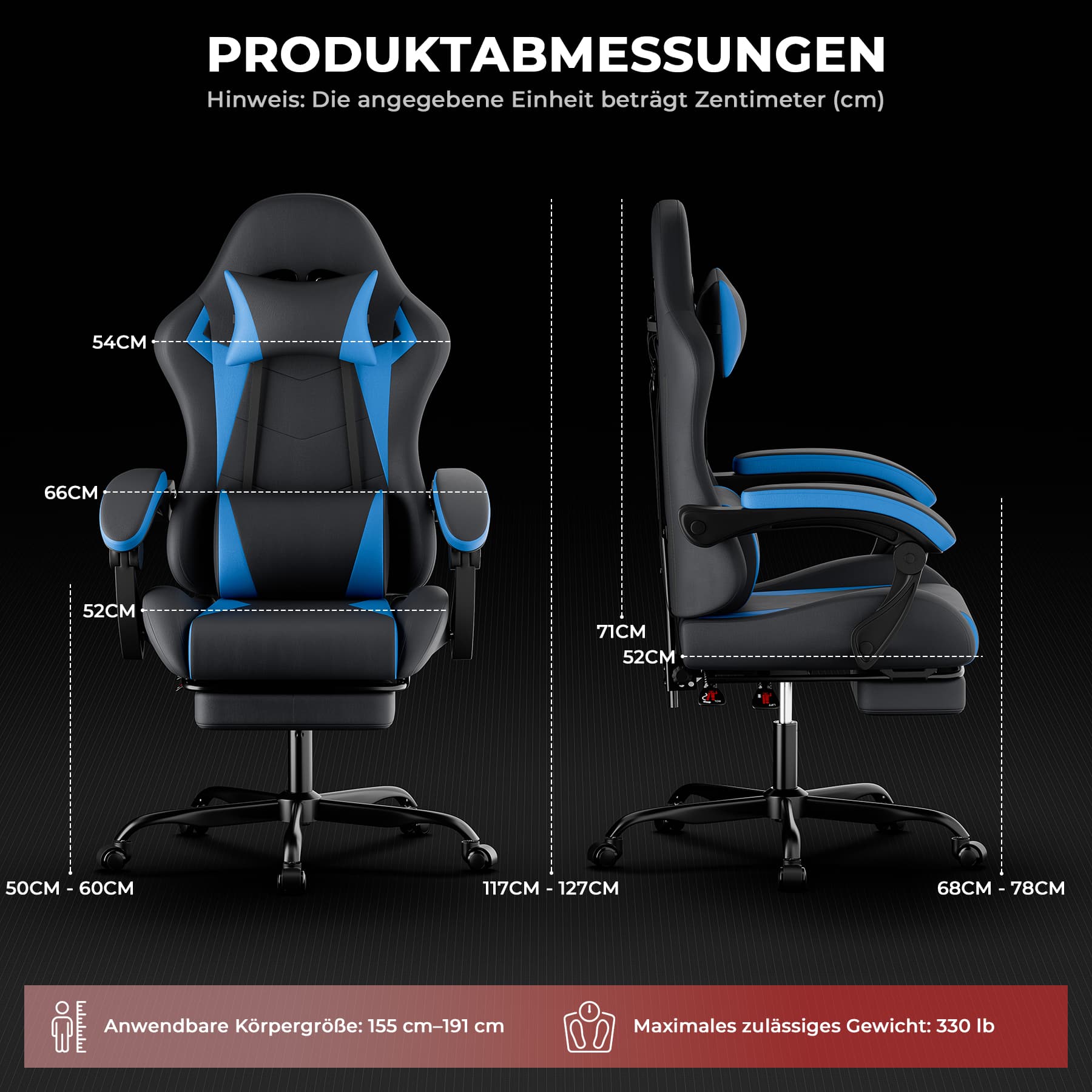 Chaise gaming ergonomique avec coussins