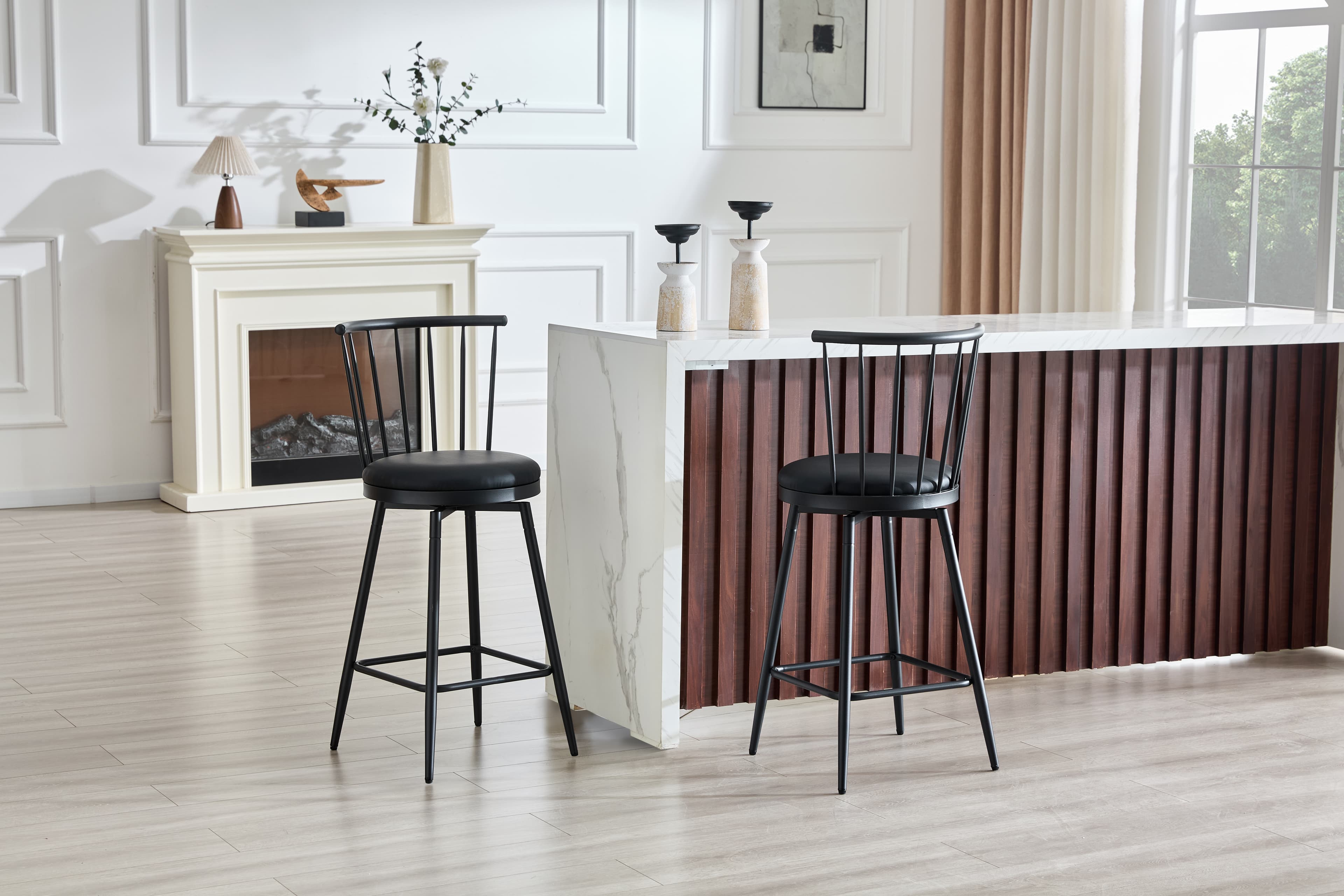Barhocker im Windsor-Stil mit Polstersitz
