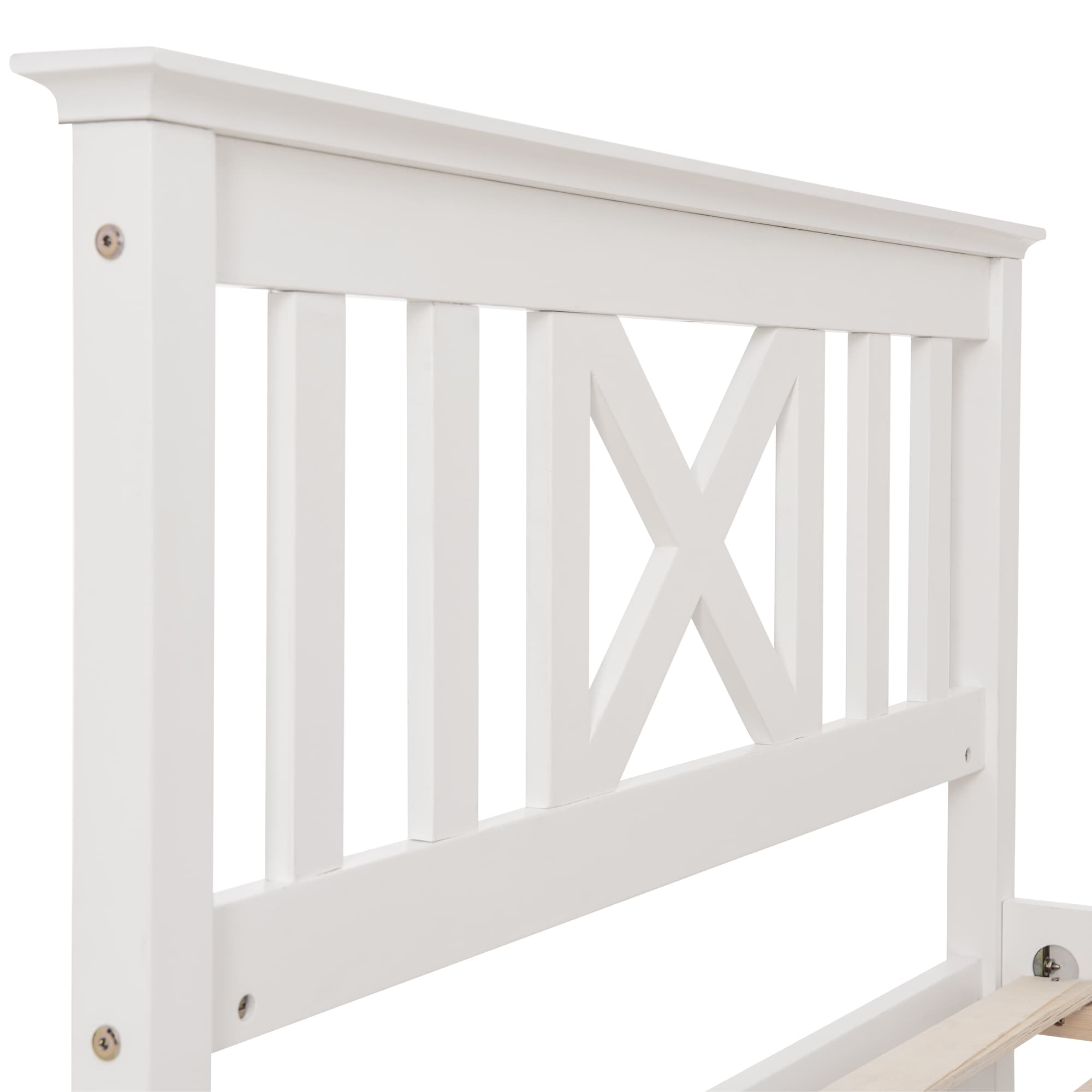 Massivkiefer Einzelbett 90x200 mit Kopfteil und Lattenrost