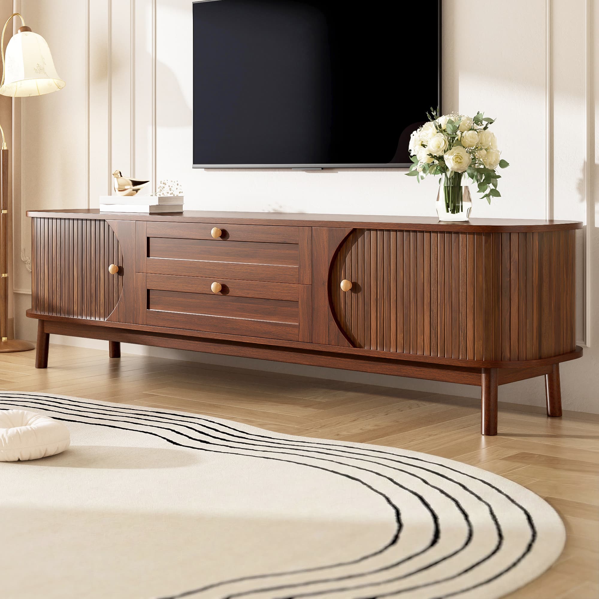 Modernes TV-Lowboard Holzoptik, Schubladen