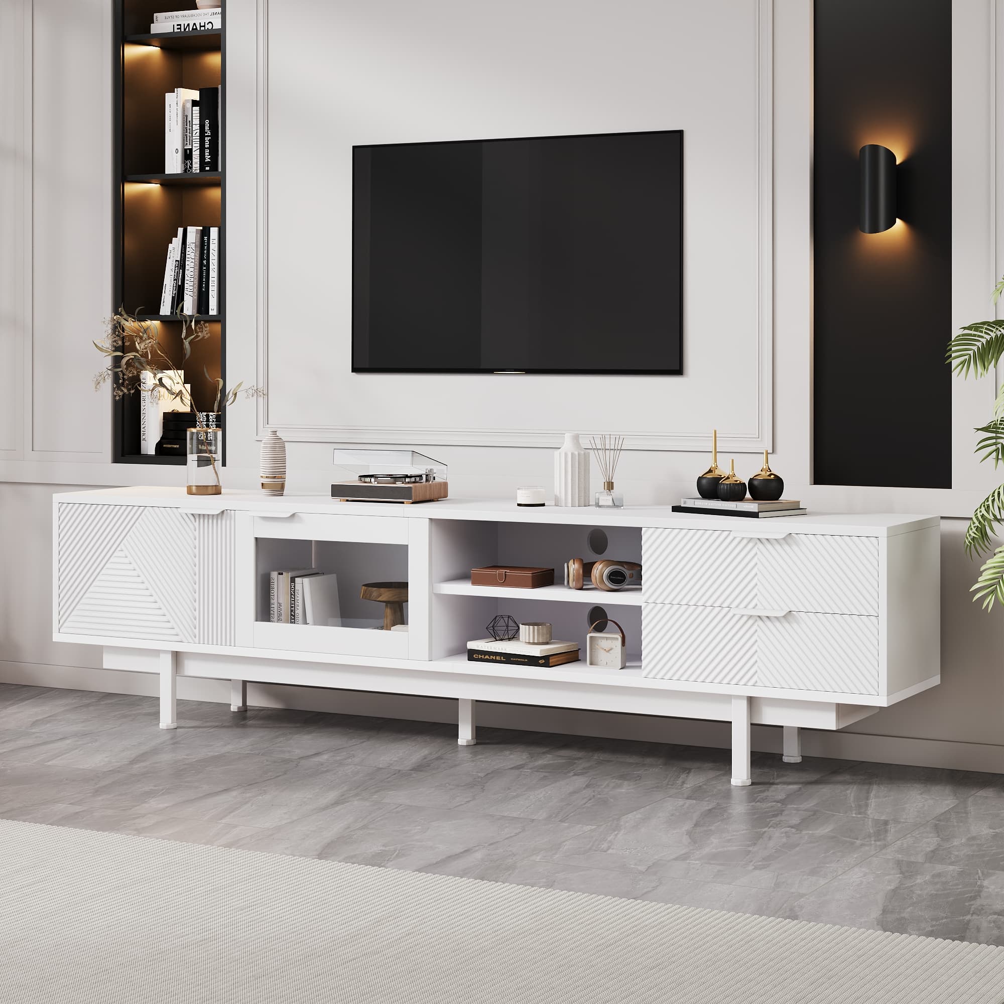 Modernes TV-Lowboard, 2 Türen, 2 Schubladen