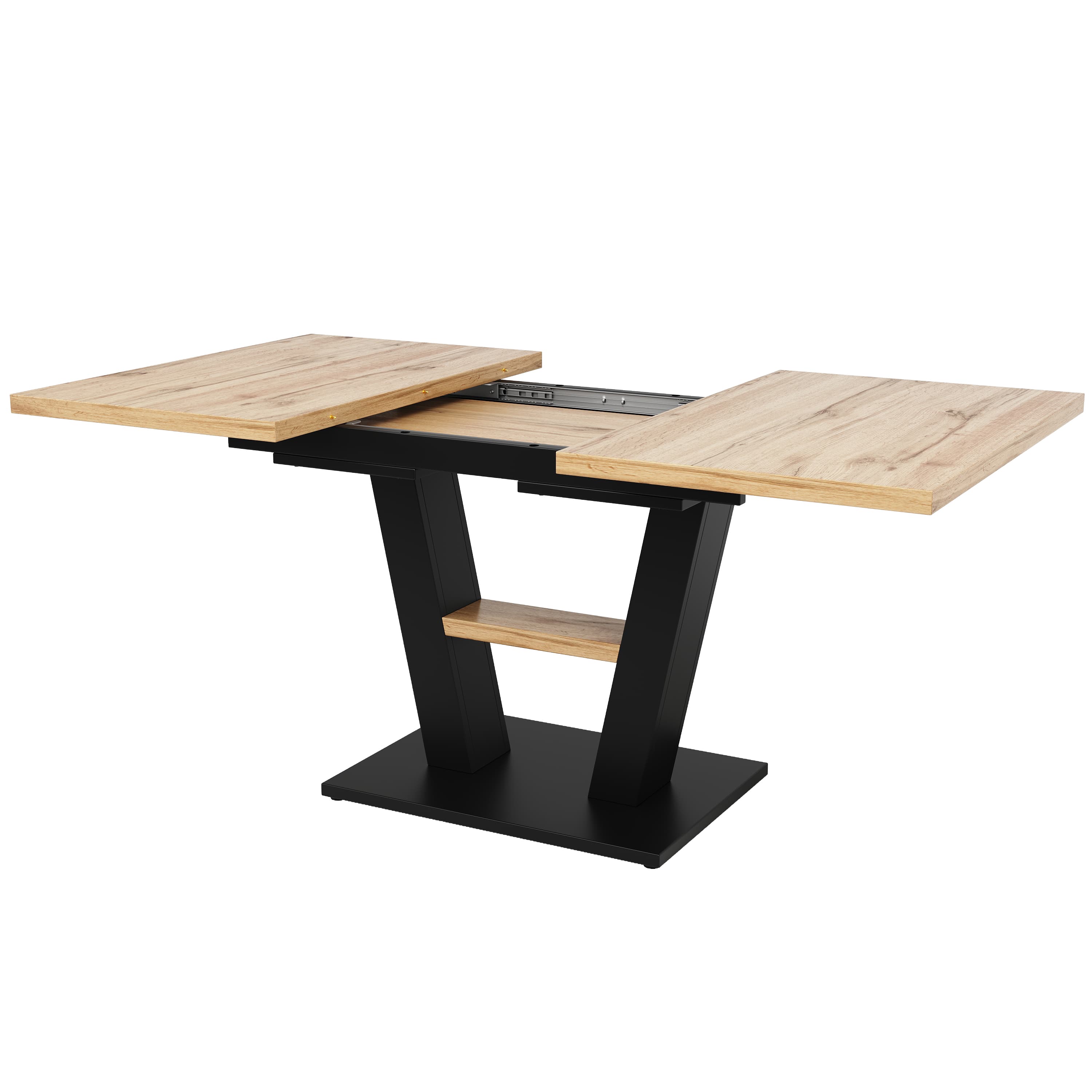 Ausziehbarer Esstisch 118-157x70x75 cm Holzoptik
