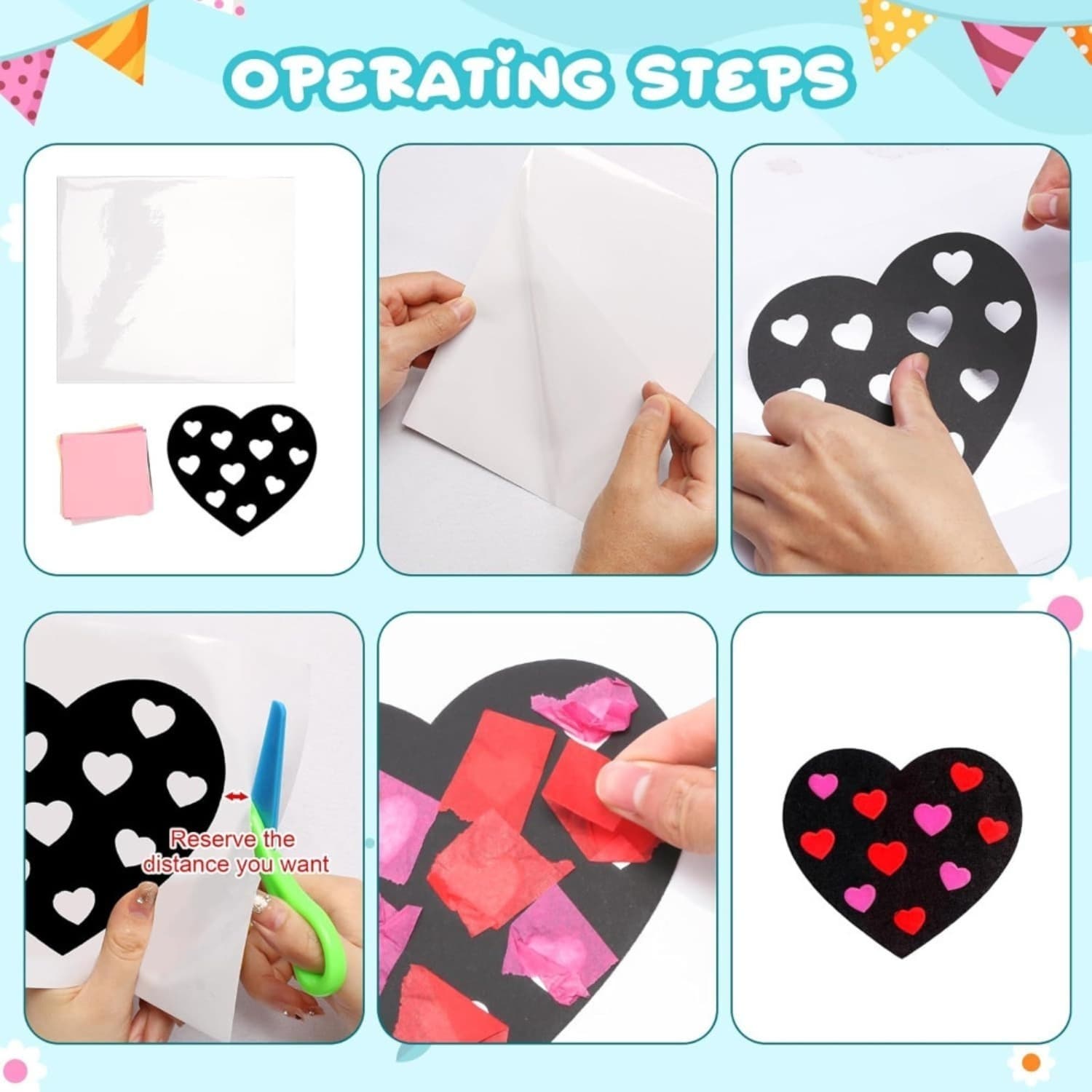 Partydekorationen & Zubehör - -18 Stück Herz Basteln Herz Fenster Bastelset Muttertag Kreativsets Muttertag Handwerk Papierbastelset Für Muttertag Ges