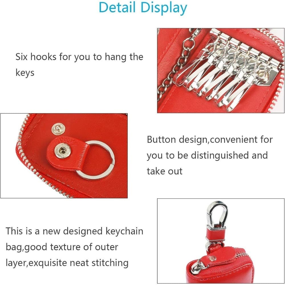 Portachiavi rossi con bandiera, custodia per chiavi dell'auto in rosso acceso - Accessori