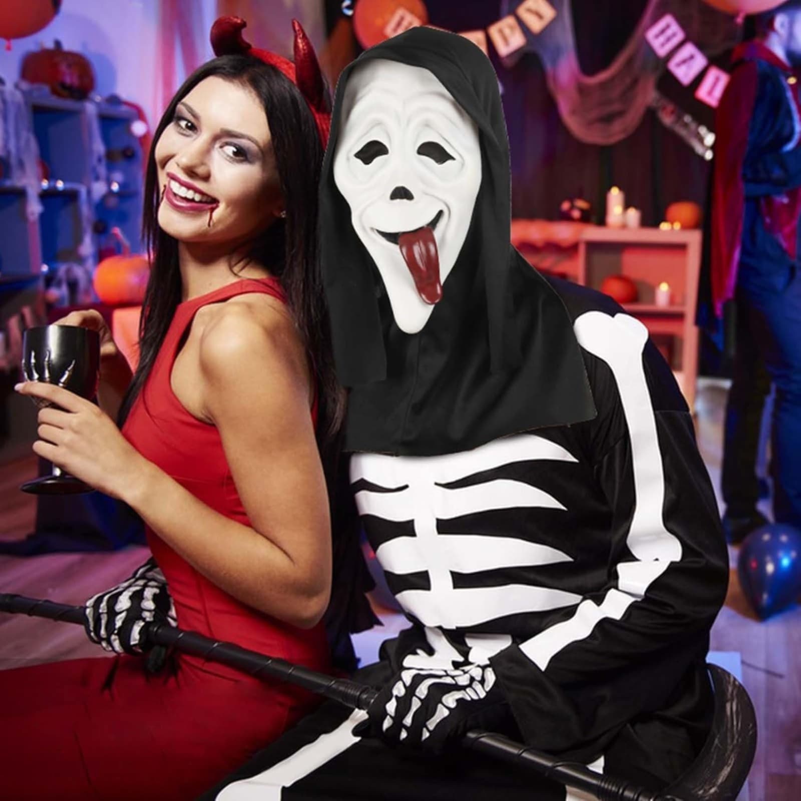 Halloween-Kostüm-Set mit Umhang und Maske