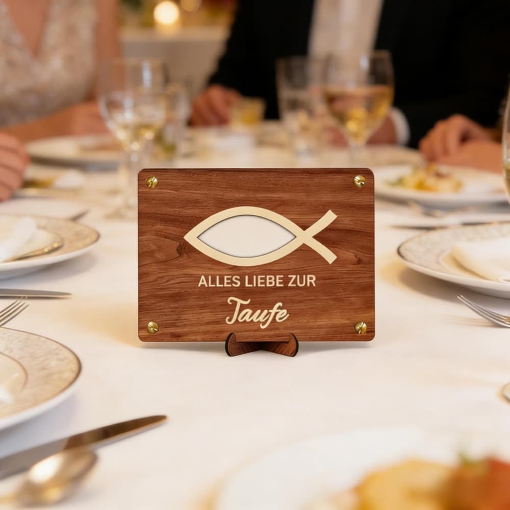 Maritimes Holz-Fisch-Ornament mit Schraubwerkzeug