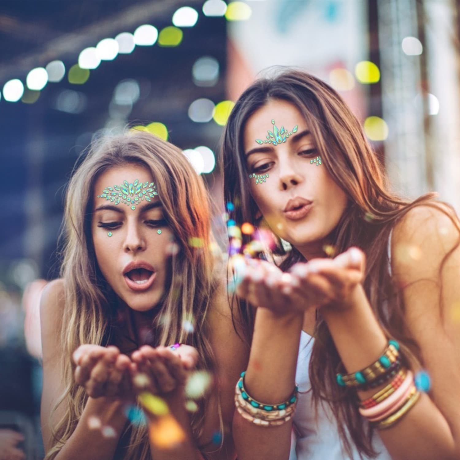 Festival-Accessoires-Set – 6 Glitzersteine zur Gesichtsdekoration