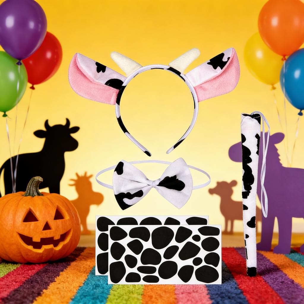 3-Piece Cow Costume Set with Stickers
