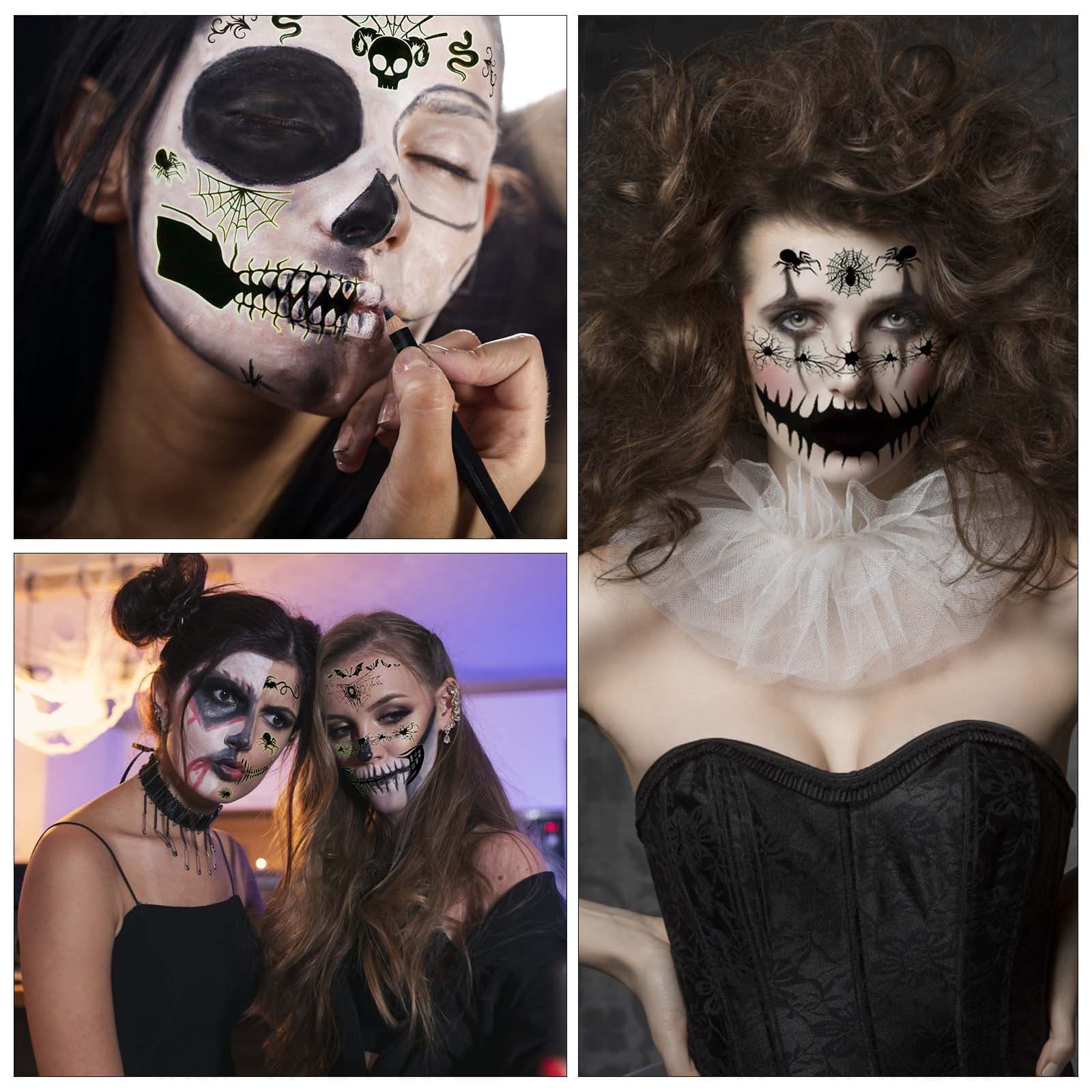 10er Set leuchtende Halloween-Motivaufkleber für Partys
