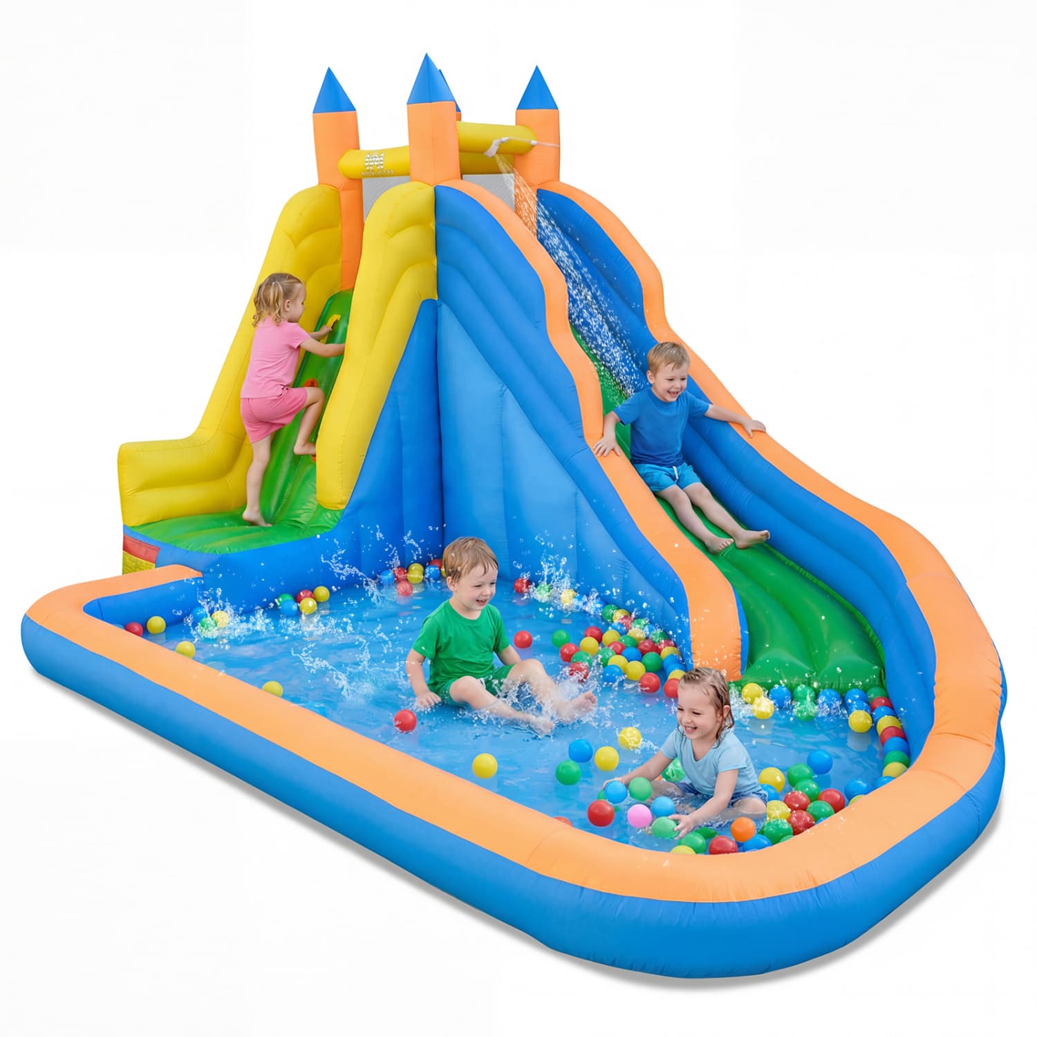 منزل قفزات هوائية قابل.inflate مع slide مائي بدون مفرمة هوائية