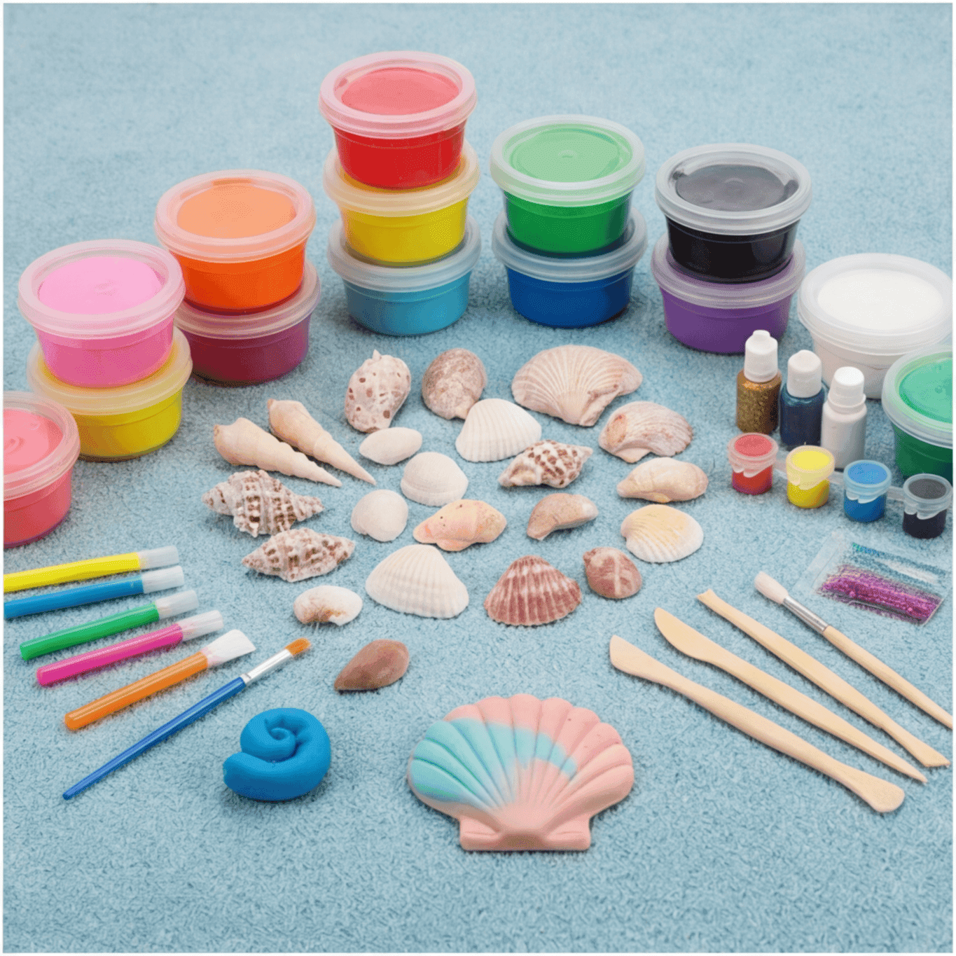 Kit créatif DIY avec coquillages et panneaux de table
