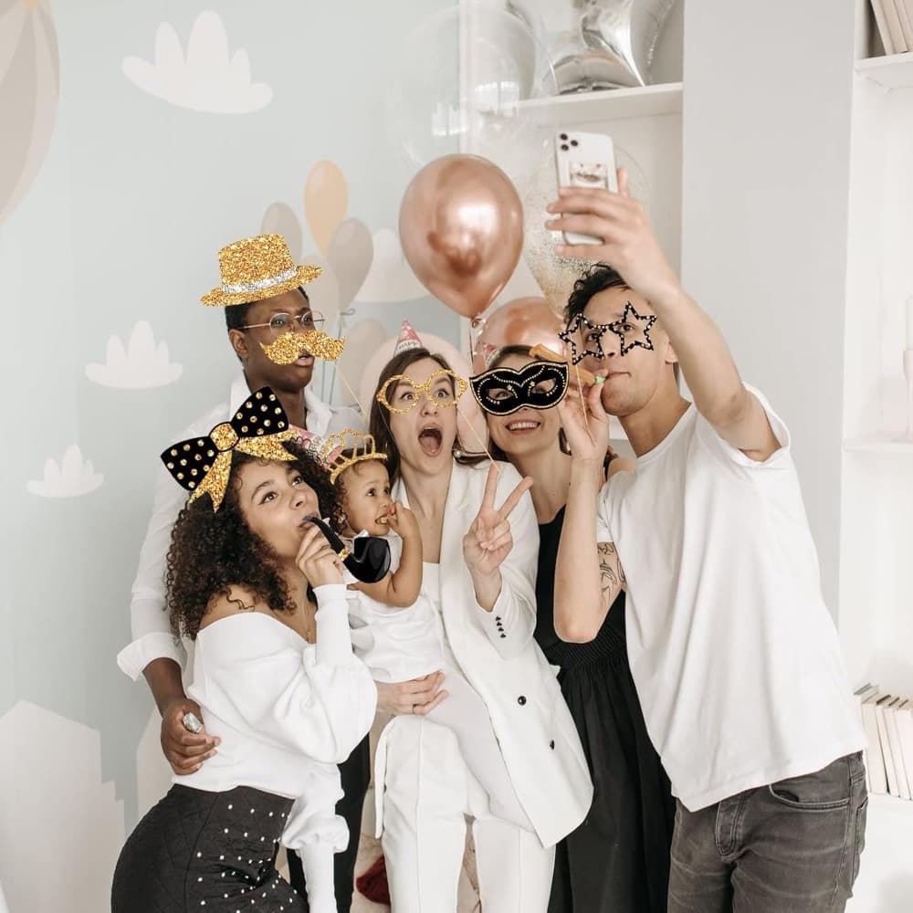 30-teiliges Geburtstag Foto-Requisiten Set mit Haltern