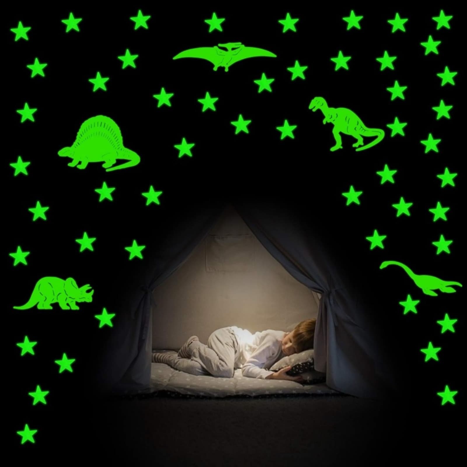 Leuchtsticker Sterne Dinosaurier Kinderzimmer