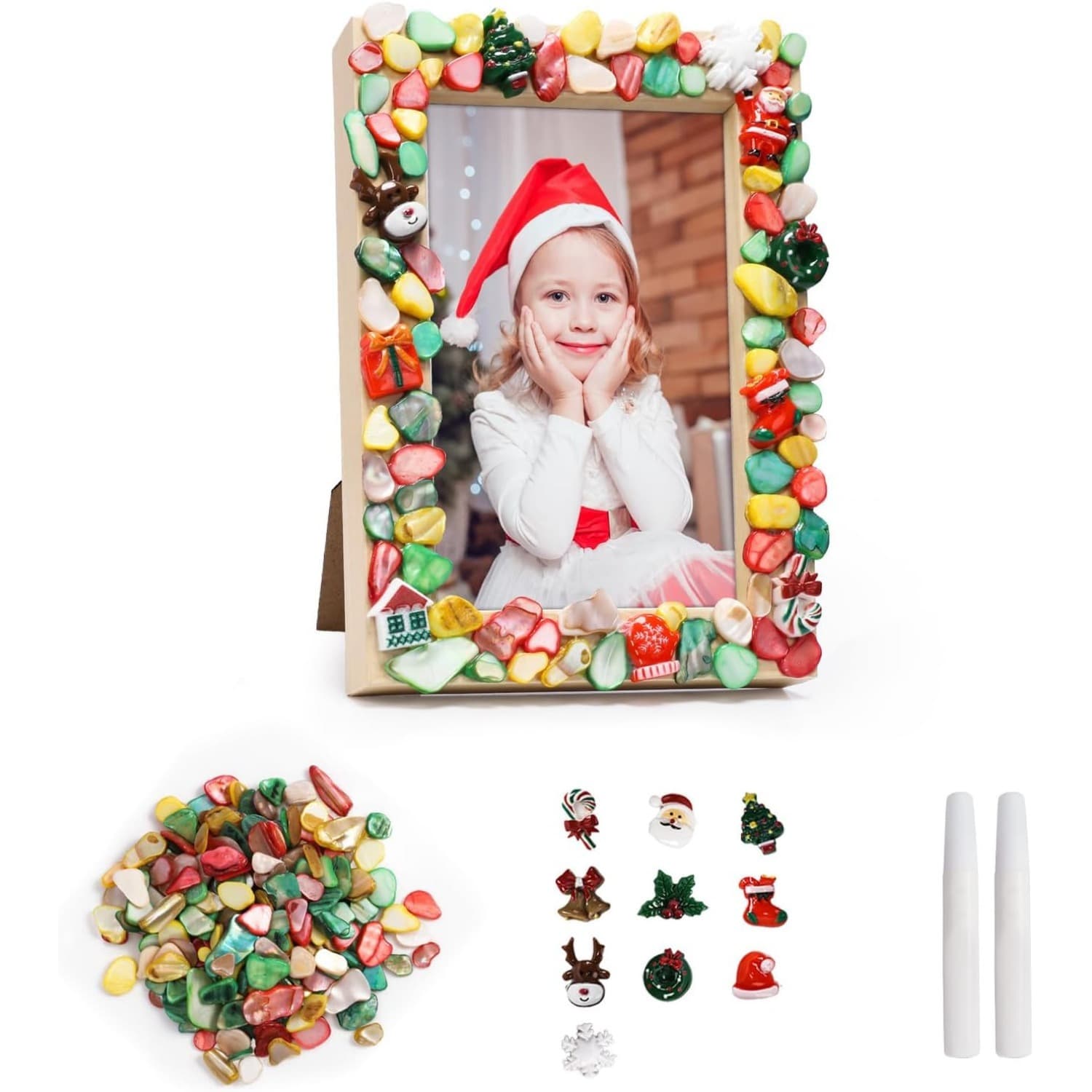 Kit mosaïque Noël avec cadre en bois