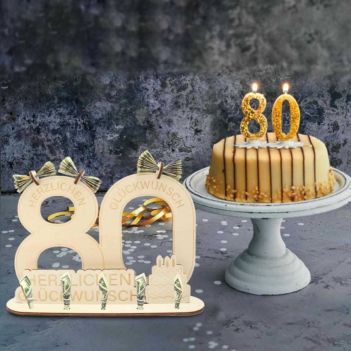Deko Holzverzierung Geburtstag Geschenk