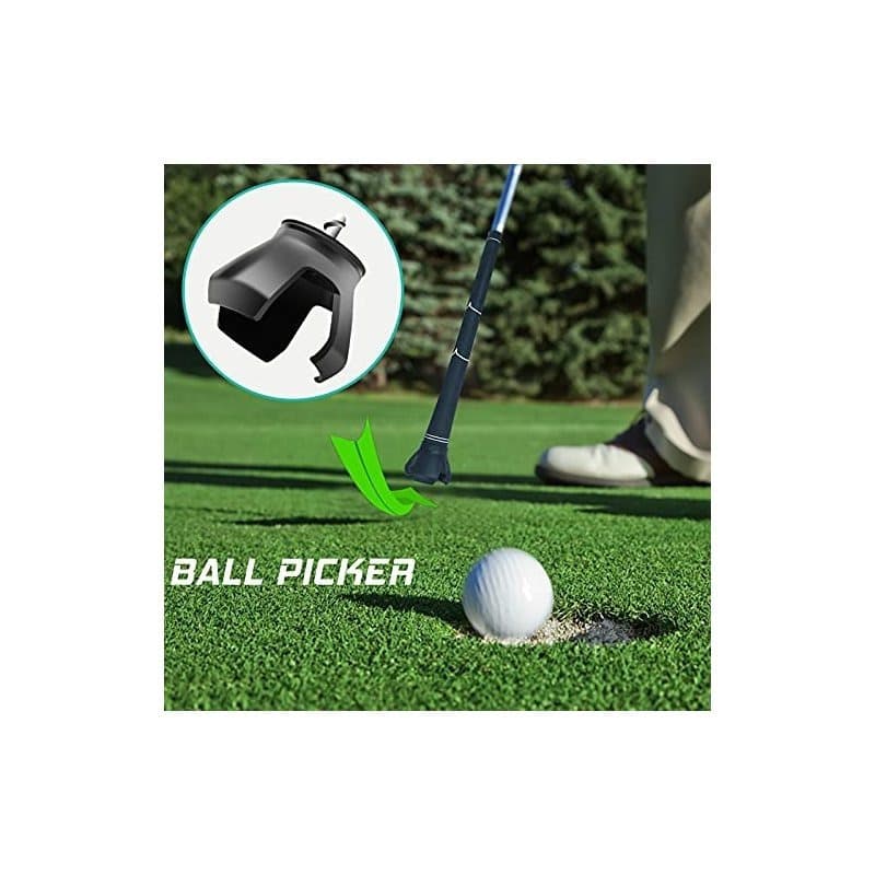 Golf Practice Balls, Set Of 3 With Telescopic Ball Retriever – White Practice Balls + Extendable Ball Picker For Golf Courses & Driving Ranges – Pract