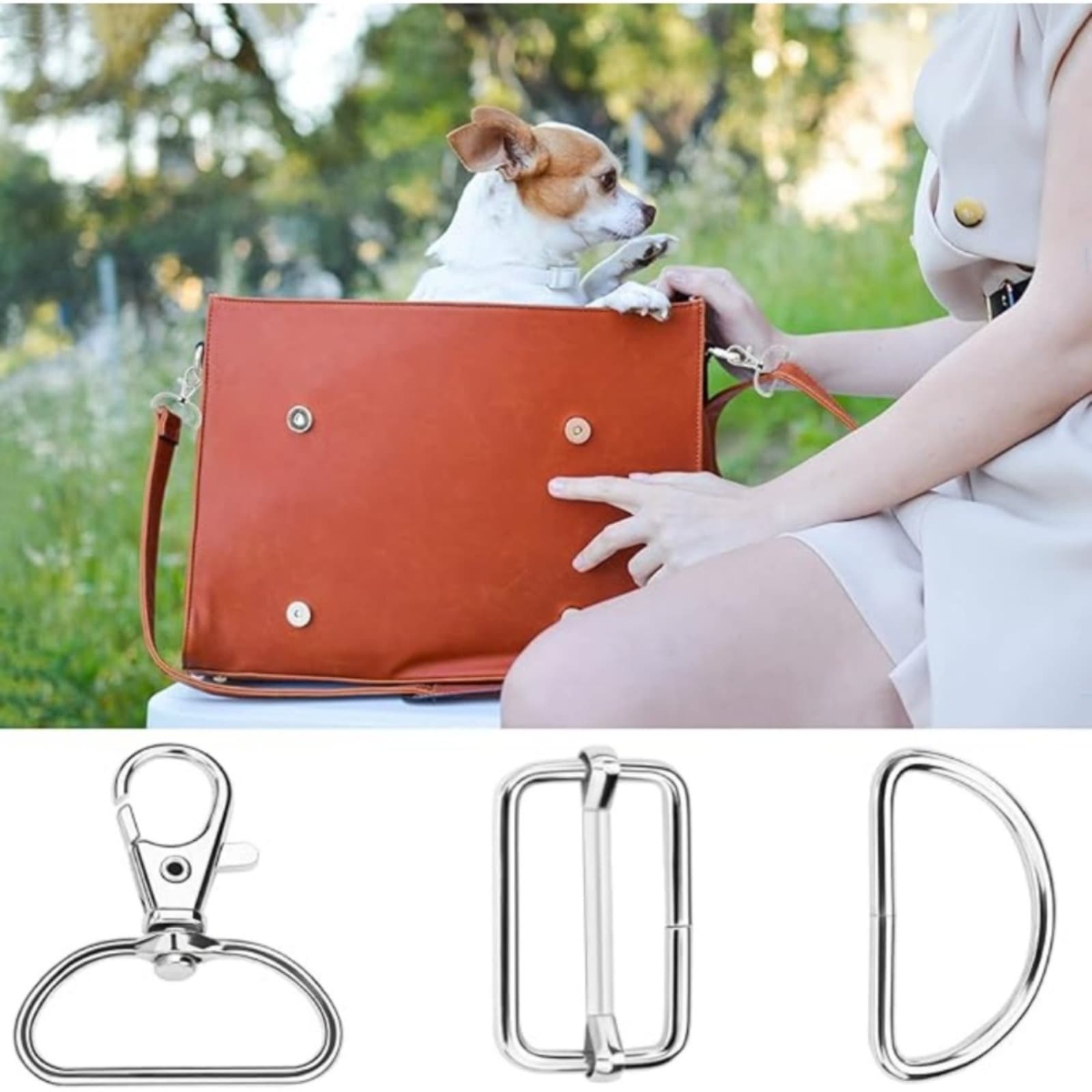 67-Piece DIY Accessory Set With Swivel Carabiners, D-Rings, And Buckles In Silver For Craft Projects And Party Decorations