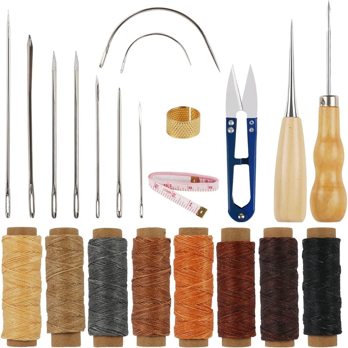 Kit da cucito in pelle da 22 pezzi per fai da te