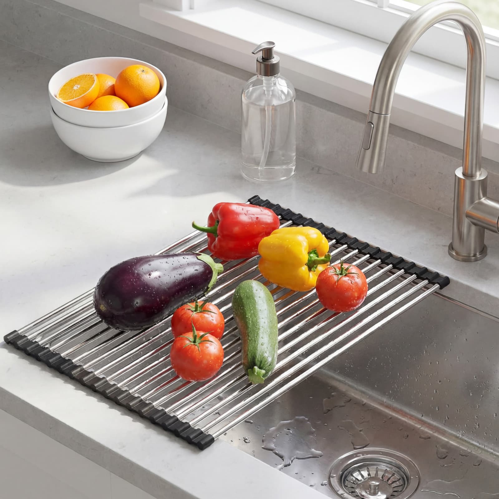Rejilla desagüe acero inox 43 x 35 cm Negro