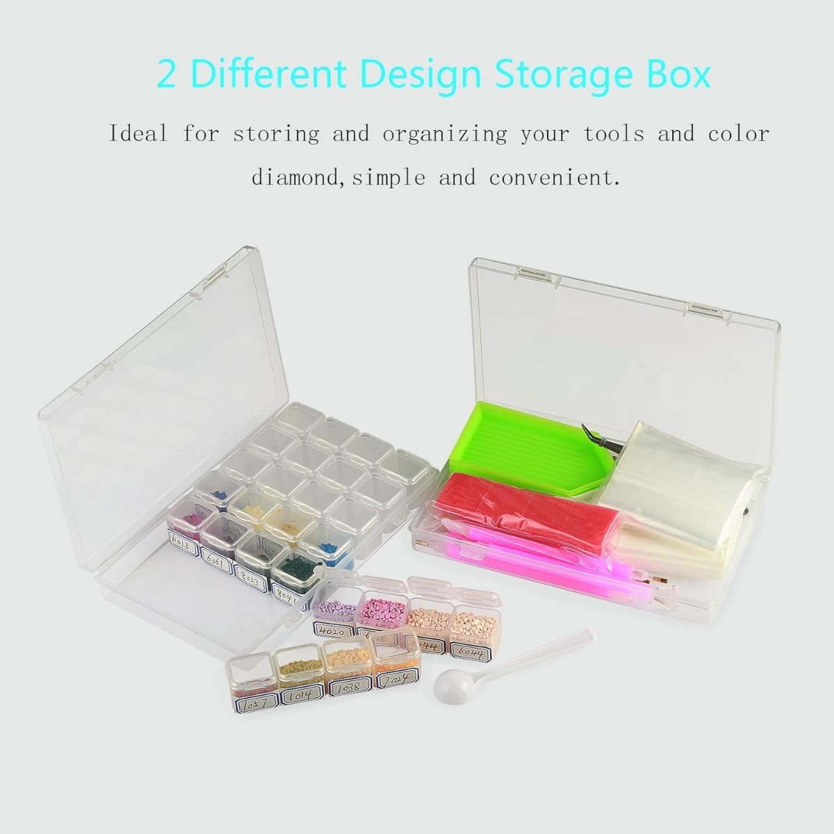 59-teiliges Diamantmalerei-Tool-Set: Komplettes DIY-Craft-Set mit Pens, Zangen, Kleber, Trays und Aufbewahrungsbox
