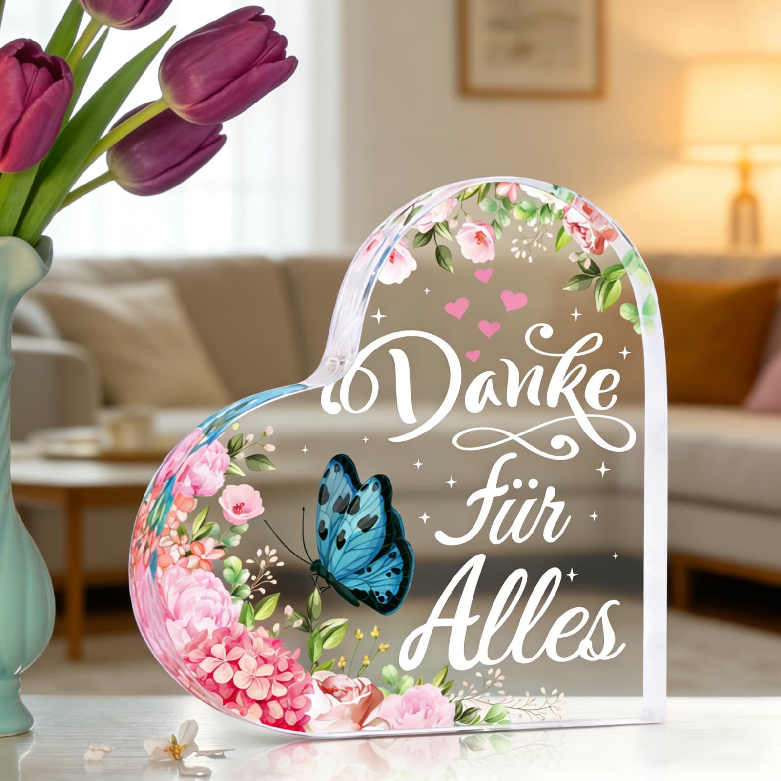 Dekorative Figur Danke als Wortakzent