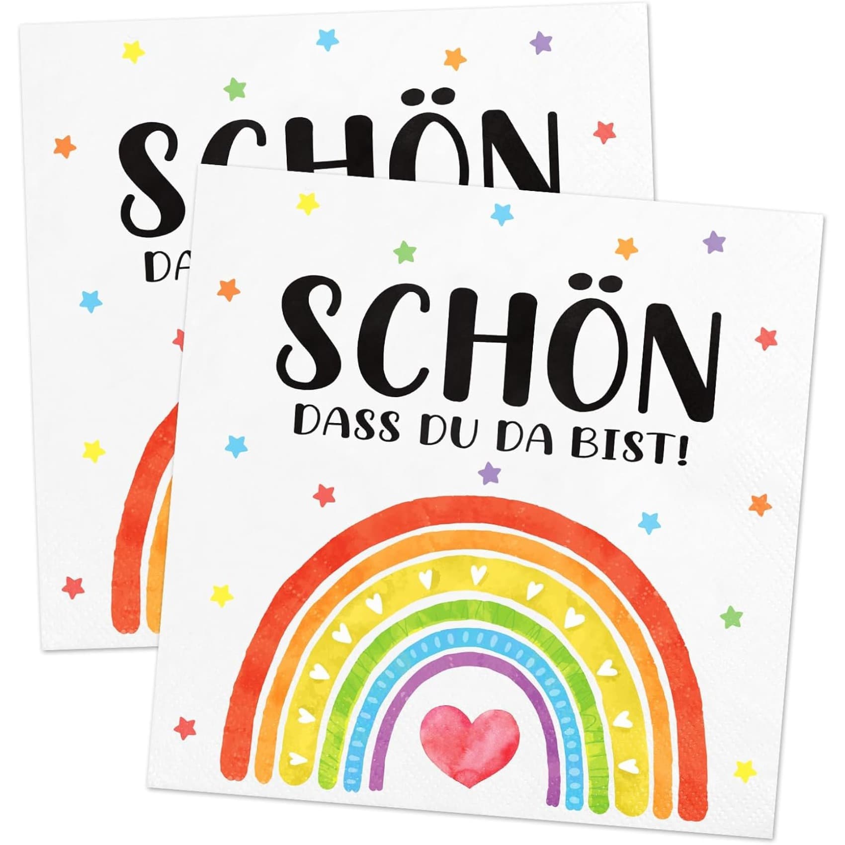 Bunte Regenbogen-Servietten Glad You're Here für Partydeko