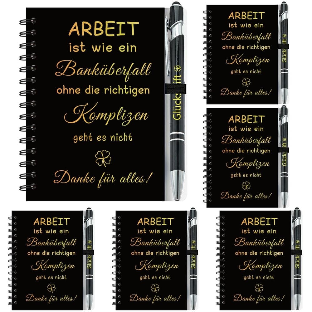6-teiliges Geschenkset für Kollegen, Schwarz-Gold