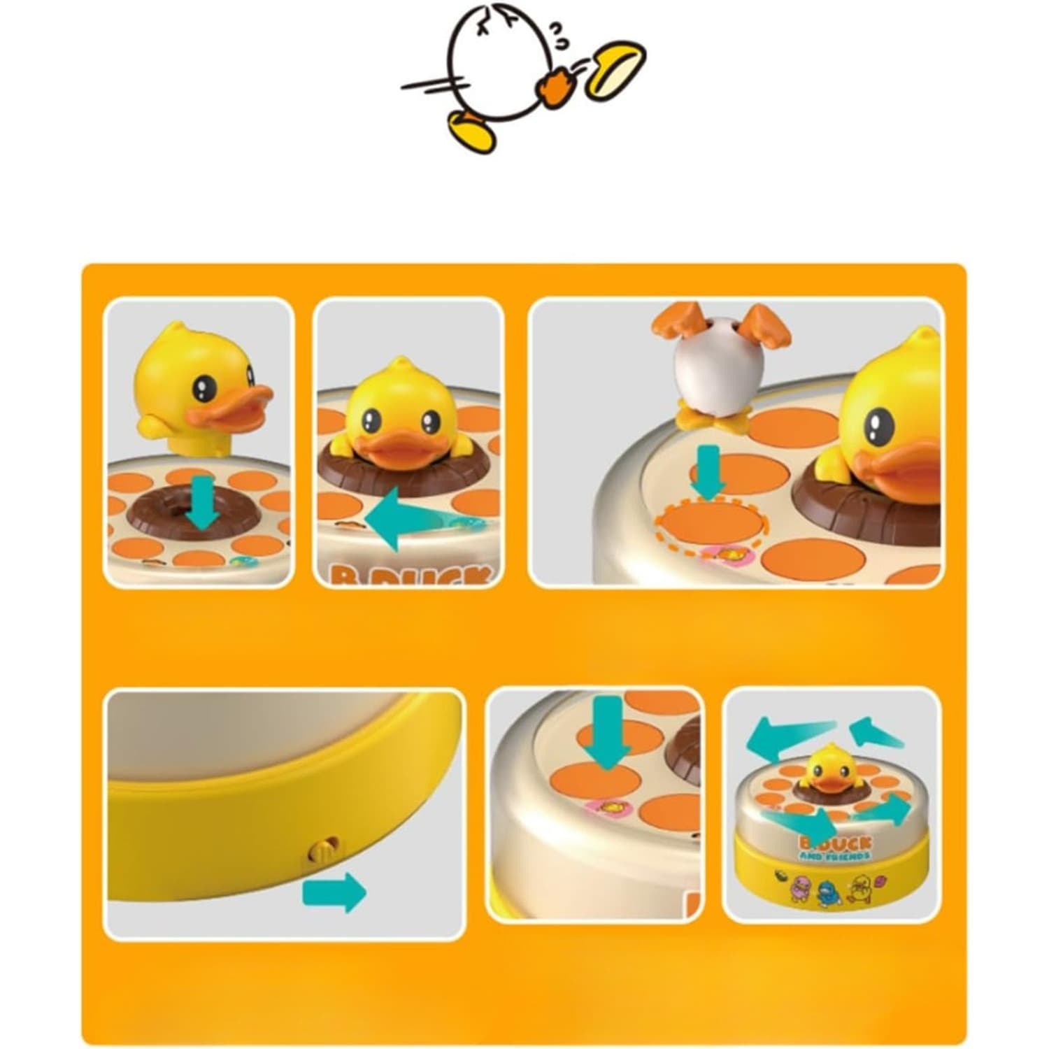 Kleines Enten-Angelspiel mit Federmechanismus für Tisch & Party