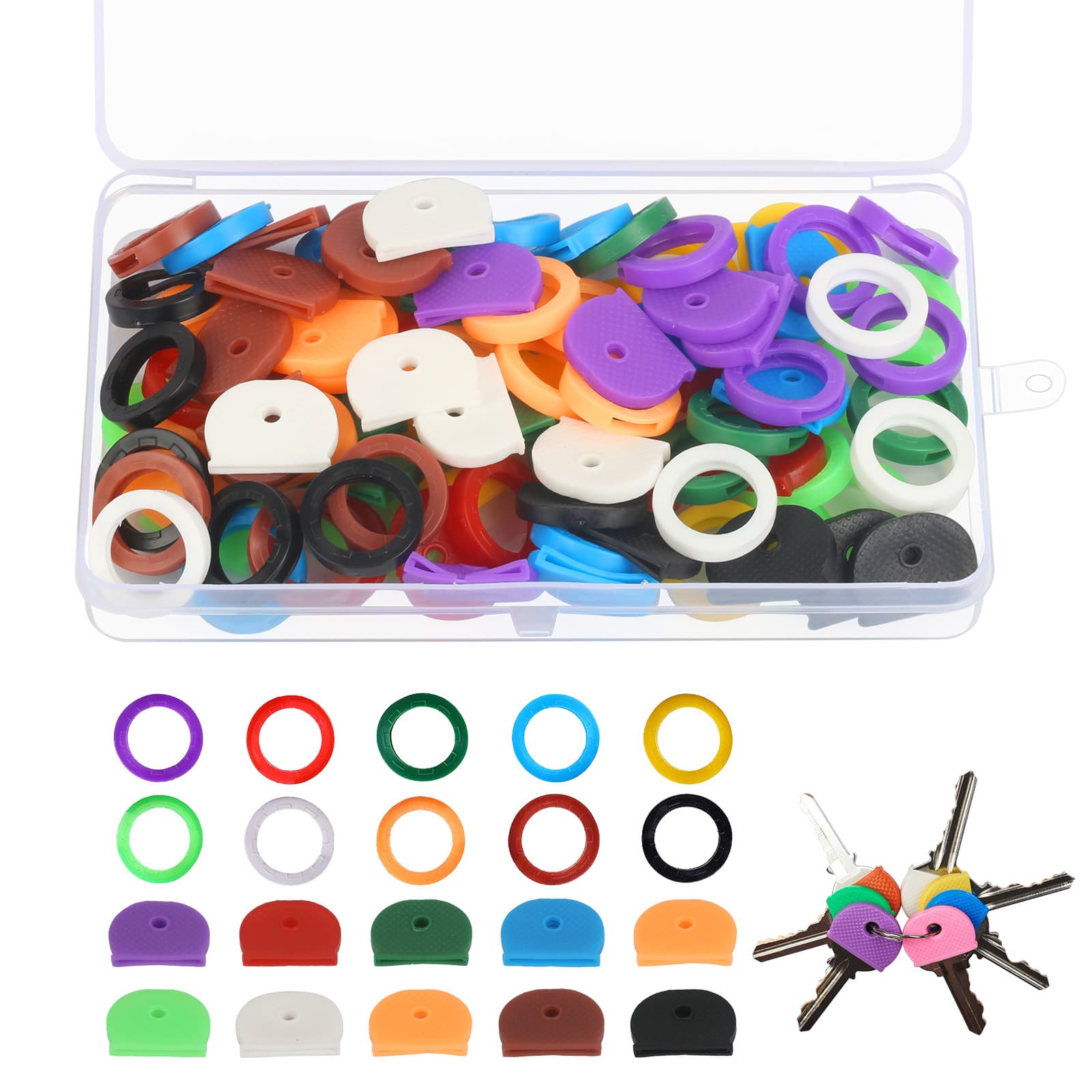 Schlüsselanhänger-Set 50+50 in 10 Farben – für Büro und Alltag