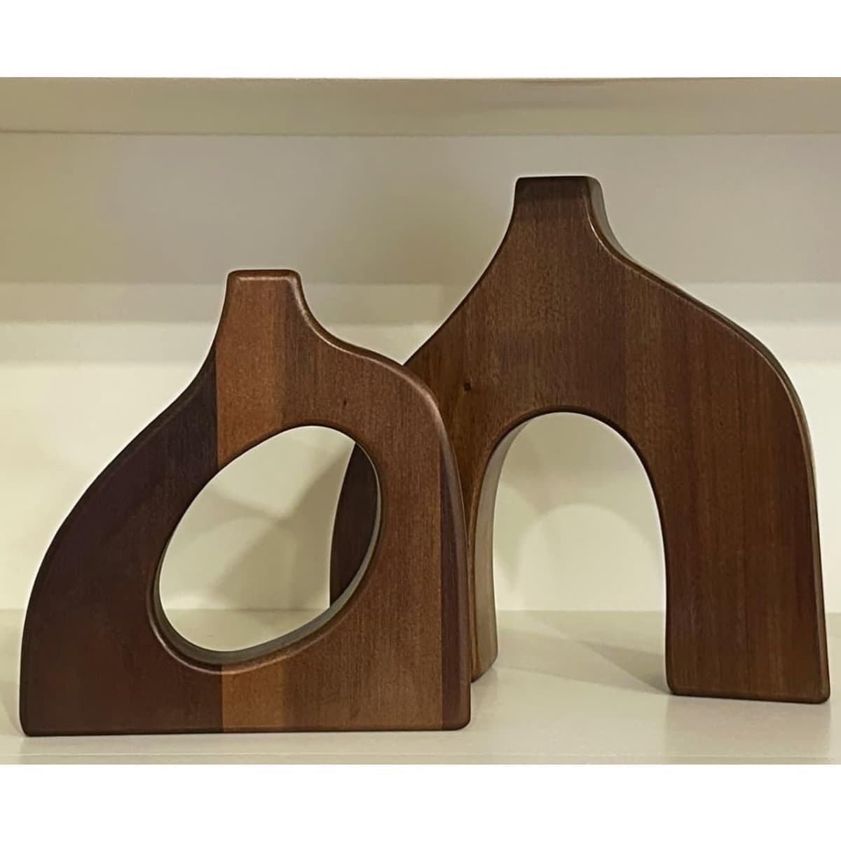 2er-Set Holzvasen Vintage-Stil, rustikal